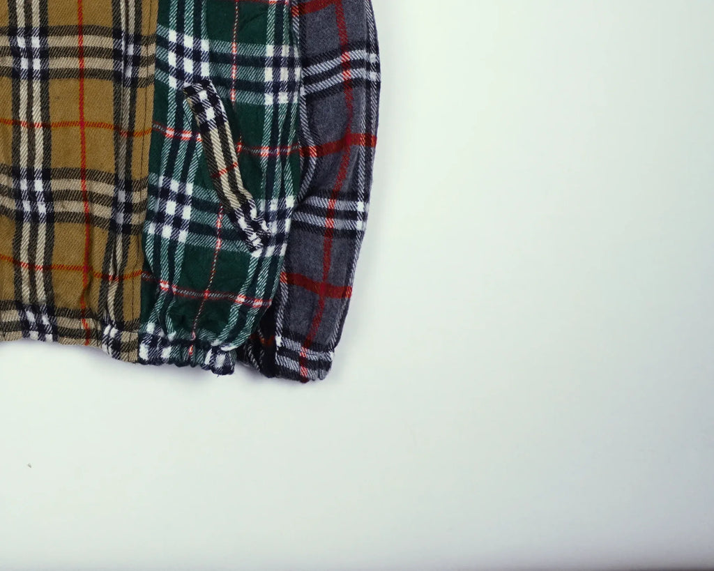 Reworked Burberry Green Bomber Jacket S Wool, Polyester