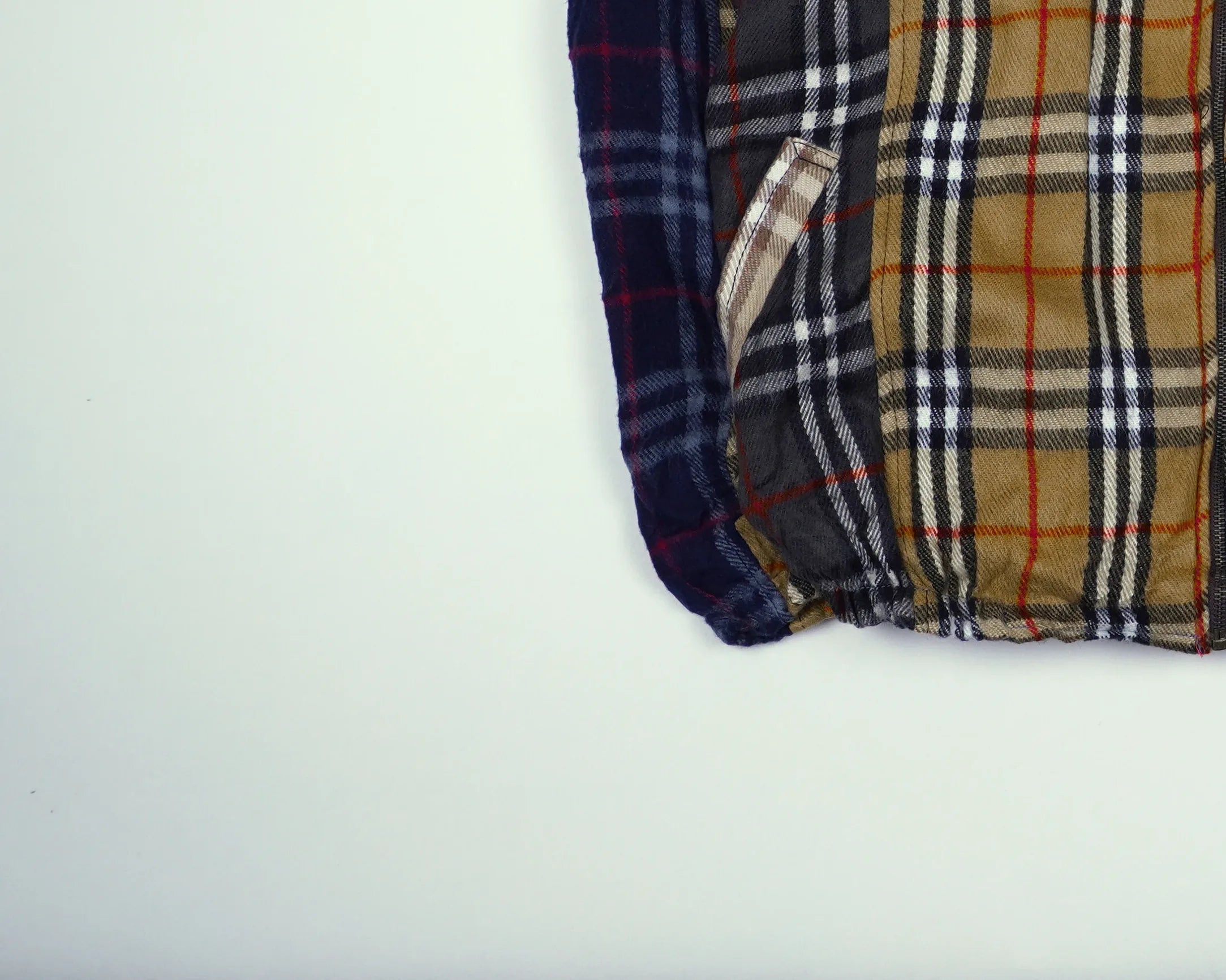 Reworked Burberry Brown Bomber Jacket M Wool, Polyester