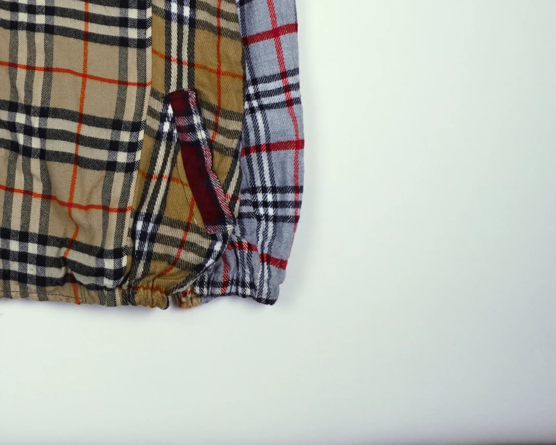 Reworked Burberry Beige Bomber Jacket M Wool, Polyester