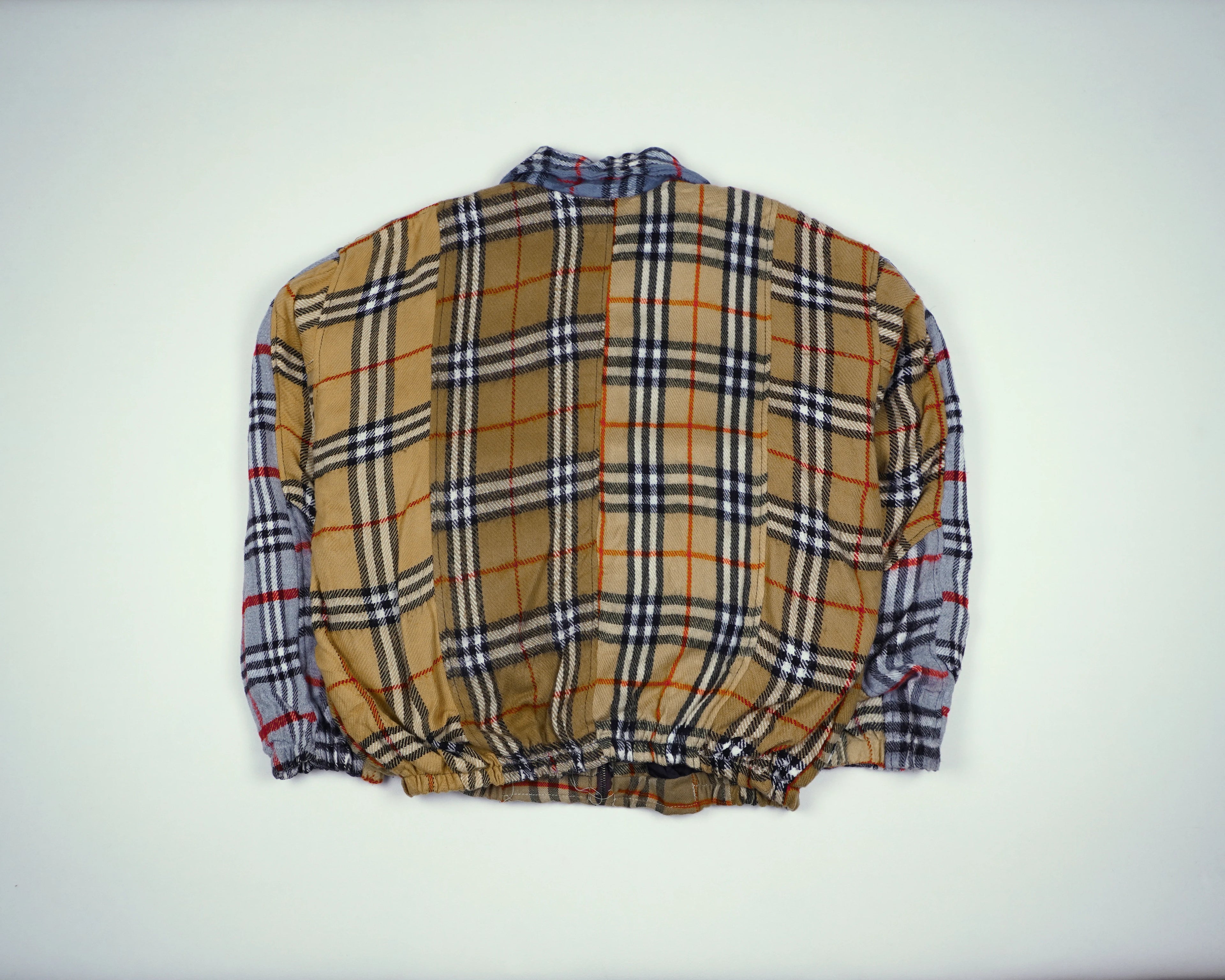 Reworked Burberry Beige Bomber Jacket M Wool, Polyester