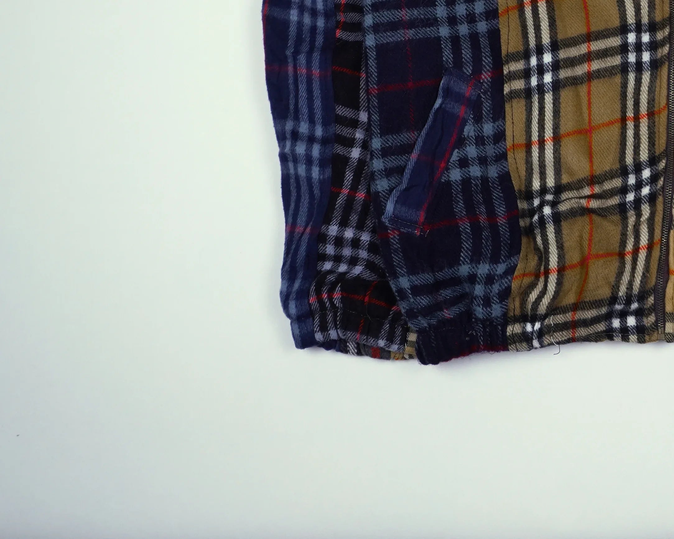 Reworked Burberry Beige Bomber Jacket L Wool, Polyester