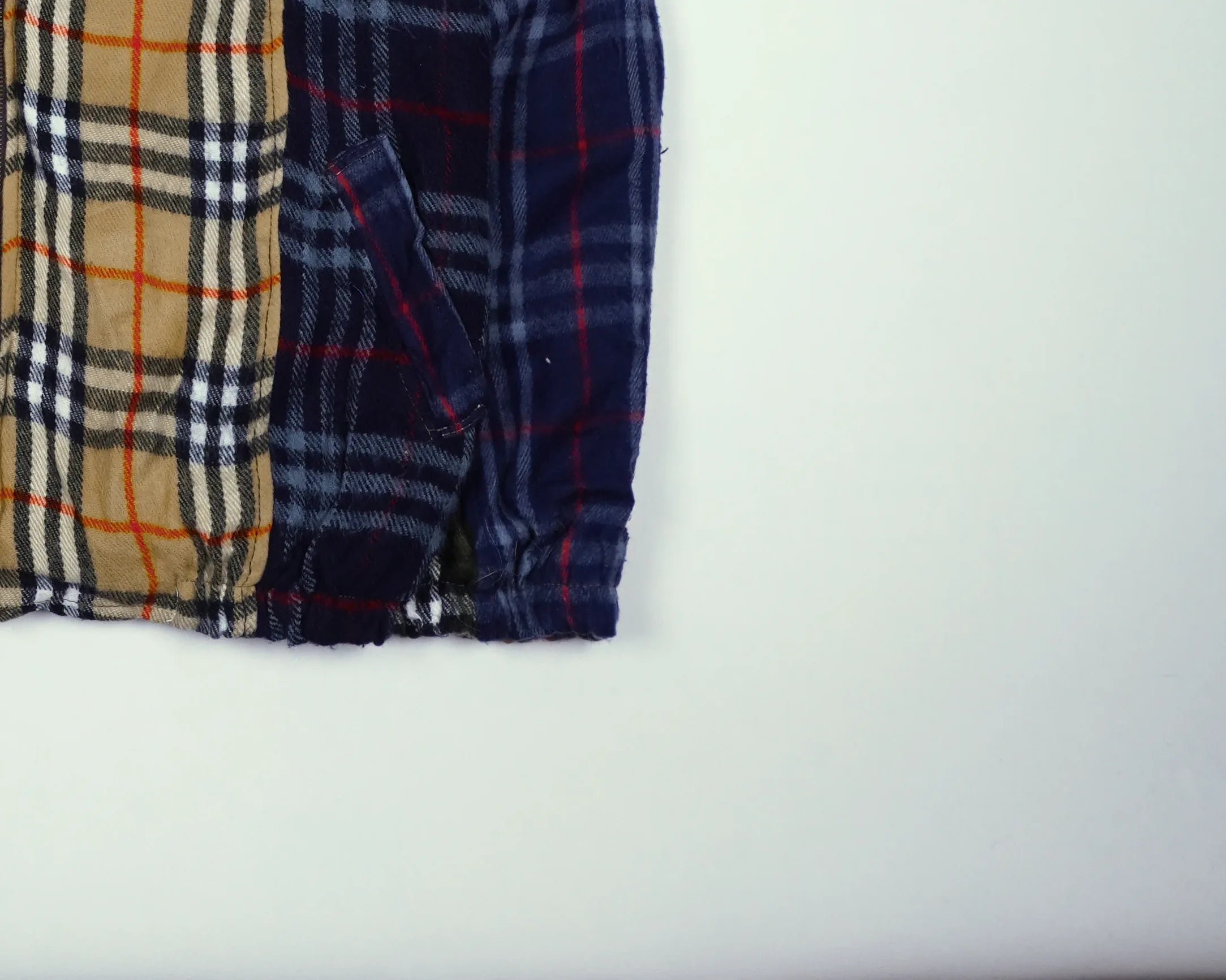 Reworked Burberry Beige Bomber Jacket L Wool, Polyester