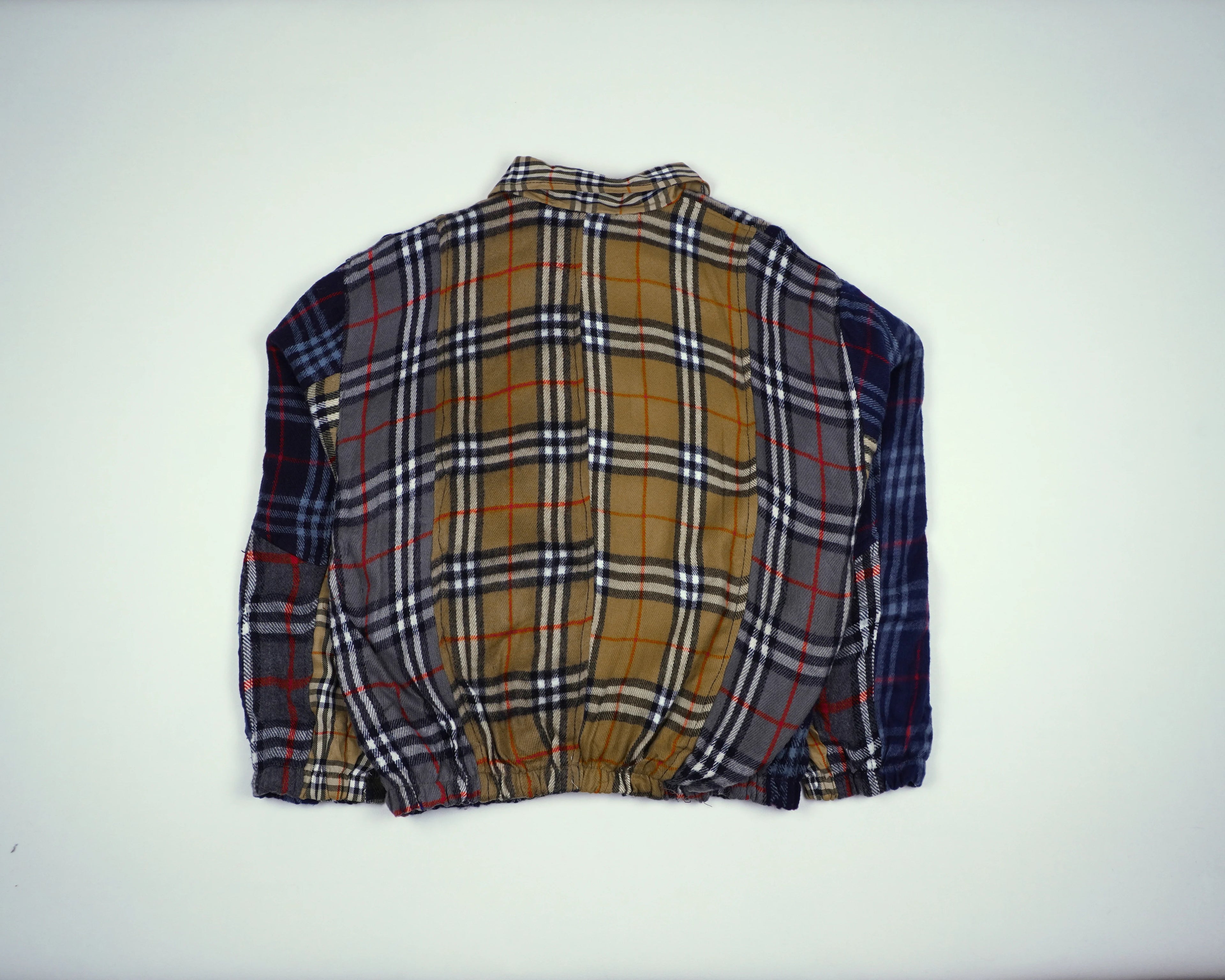 Reworked Burberry Beige Bomber Jacket L Wool, Polyester