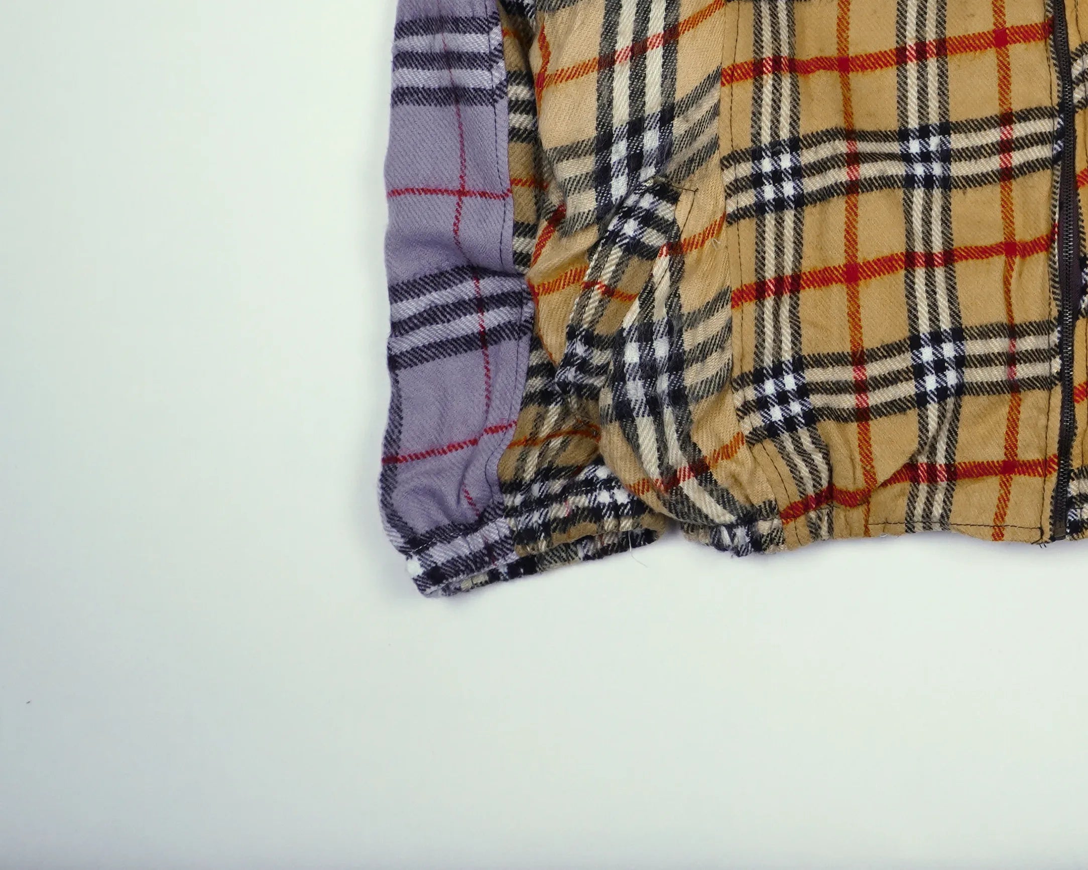 Reworked Burberry Beige Bomber Jacket M Wool, Polyester