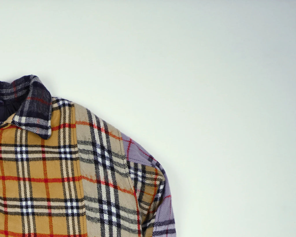 Reworked Burberry Beige Bomber Jacket M Wool, Polyester