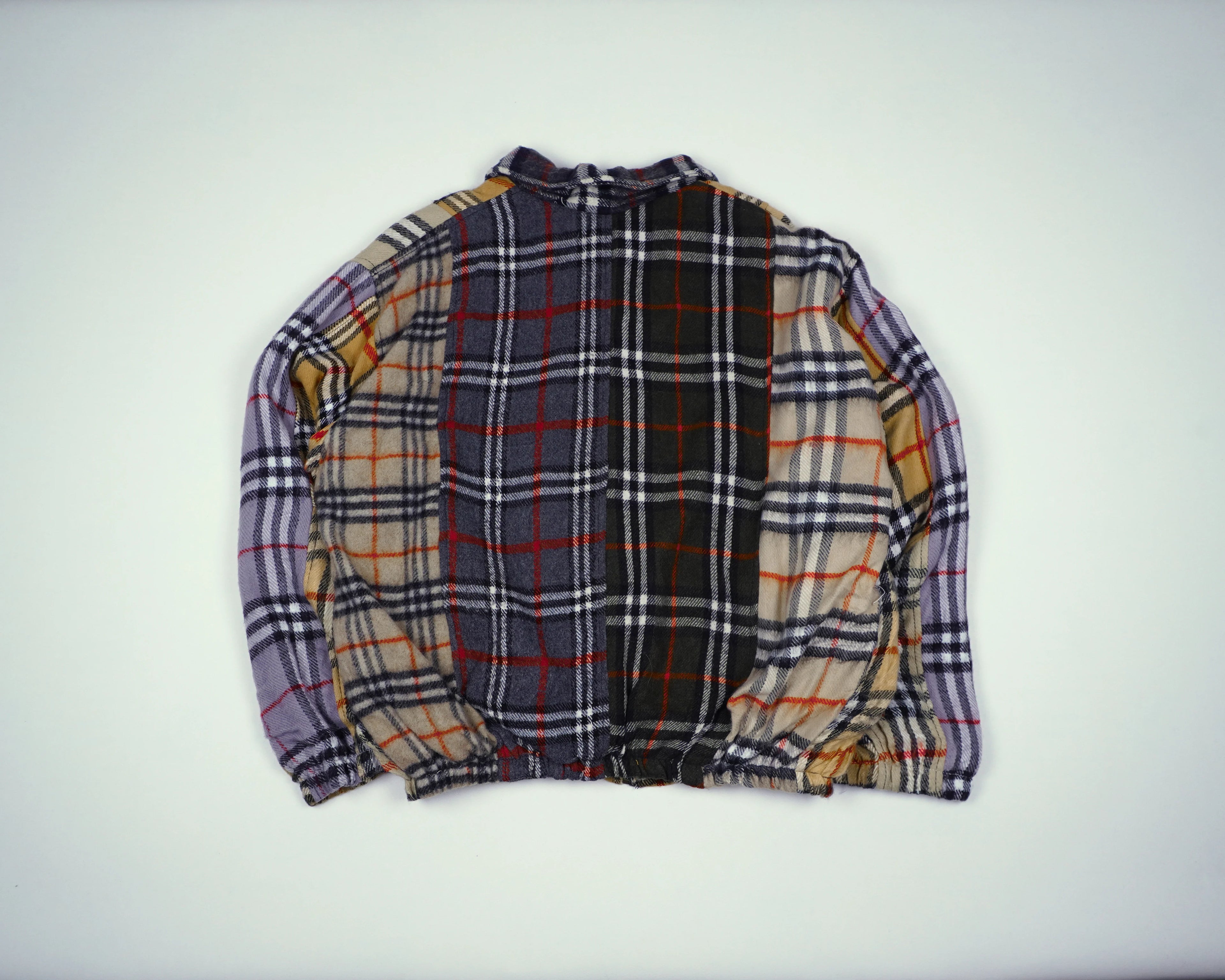 Reworked Burberry Beige Bomber Jacket M Wool, Polyester