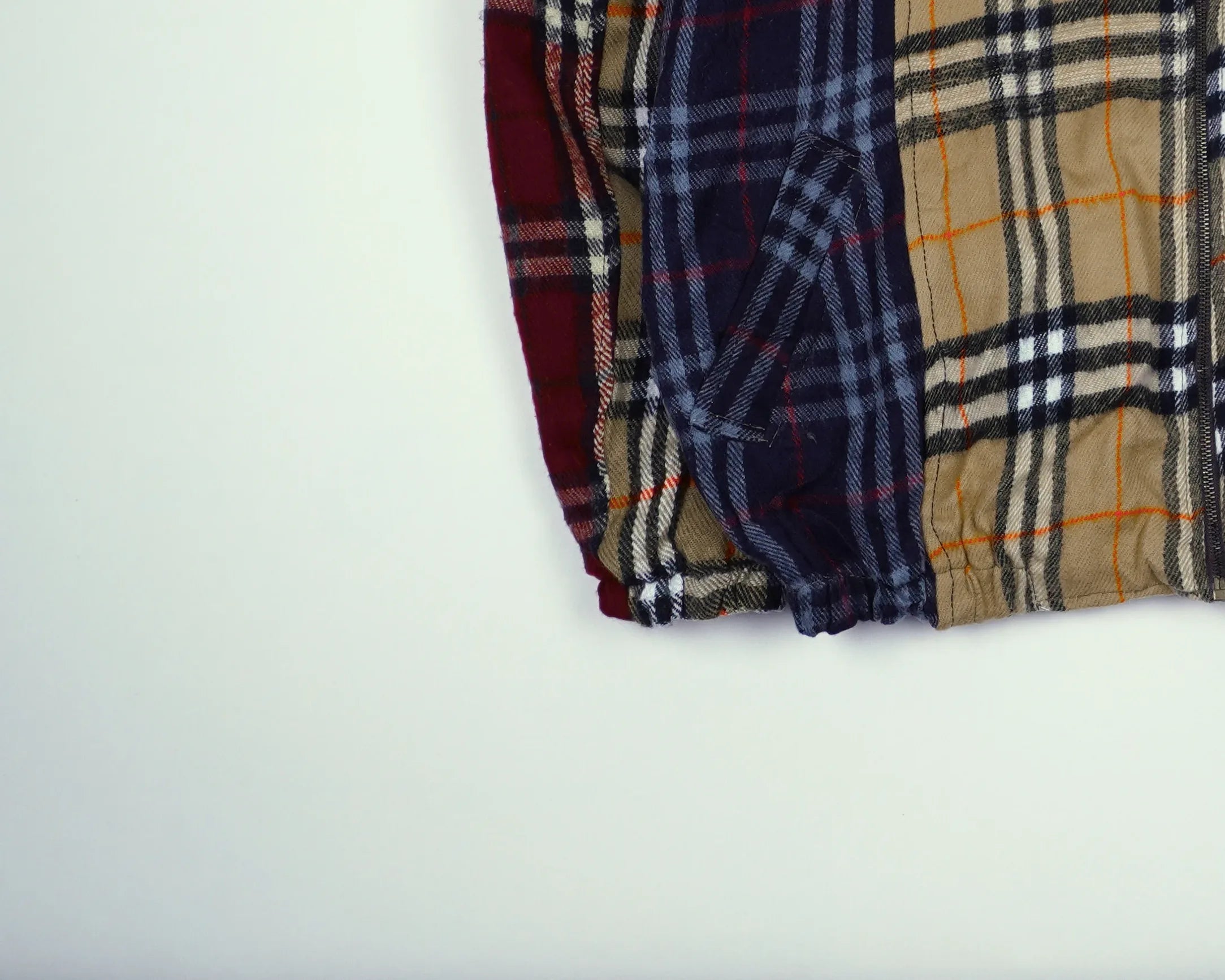 Reworked Burberry Beige Bomber Jacket S Wool, Polyester