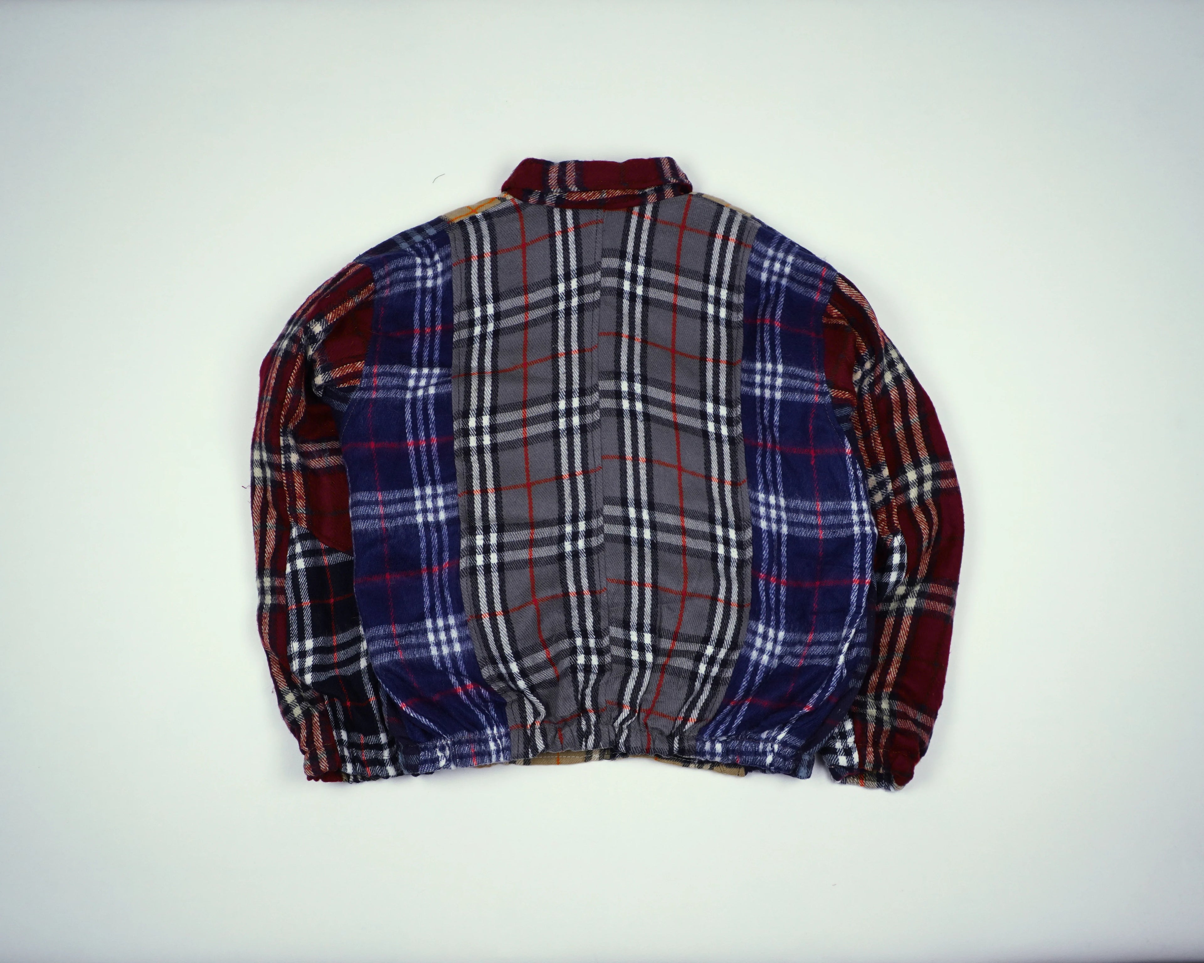 Reworked Burberry Beige Bomber Jacket S Wool, Polyester