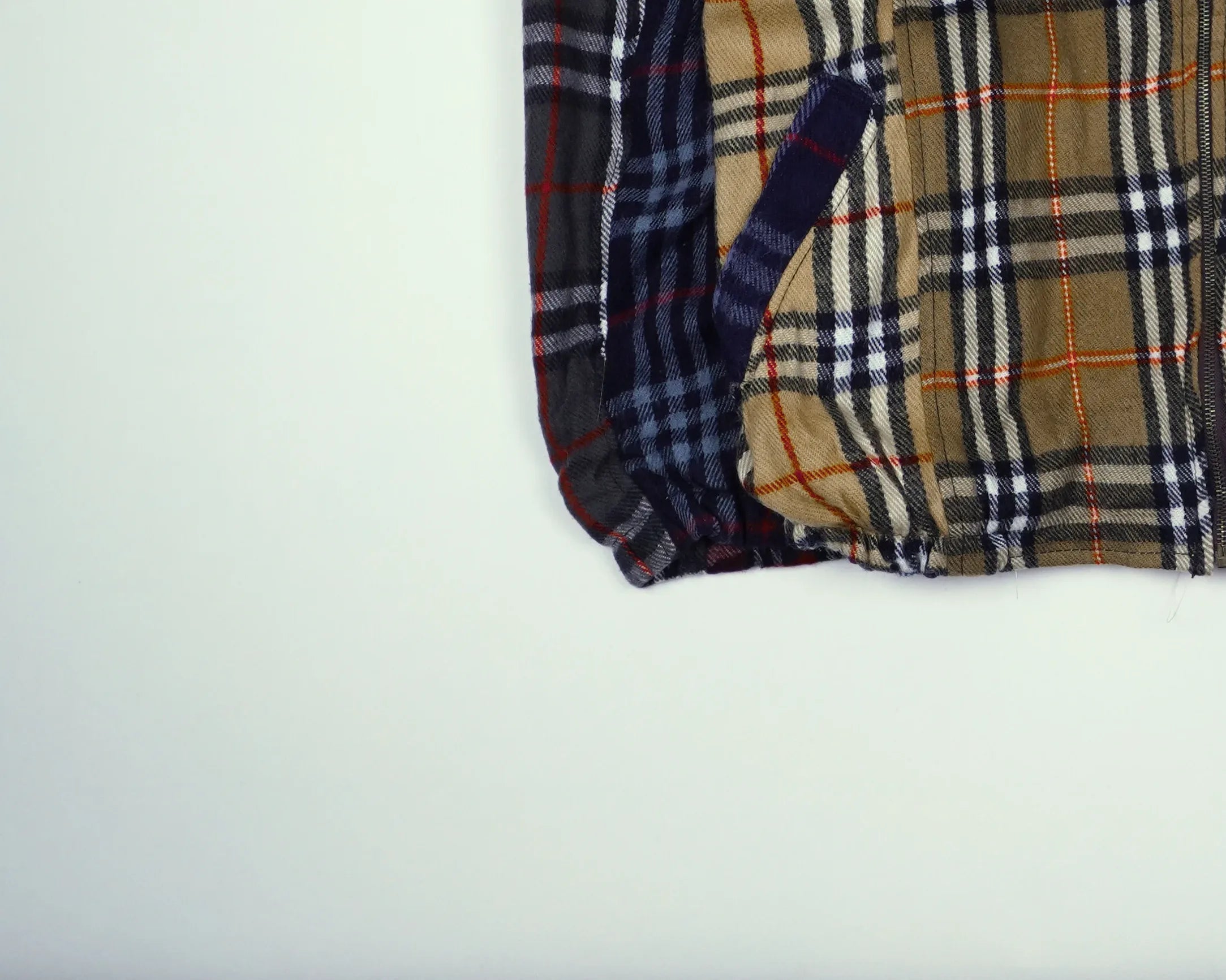 Reworked Burberry Beige Bomber Jacket M Wool, Polyester