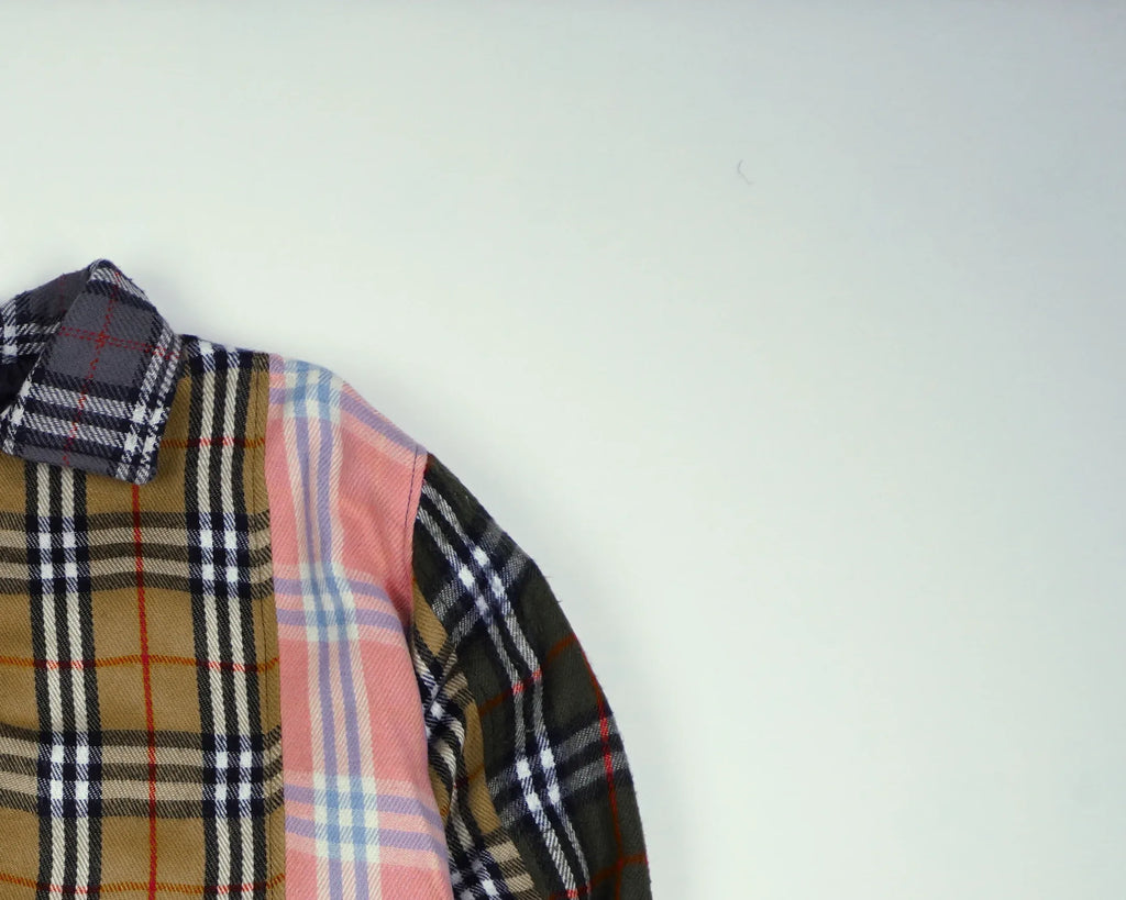 Reworked Burberry Pink Bomber Jacket L Wool, Polyester