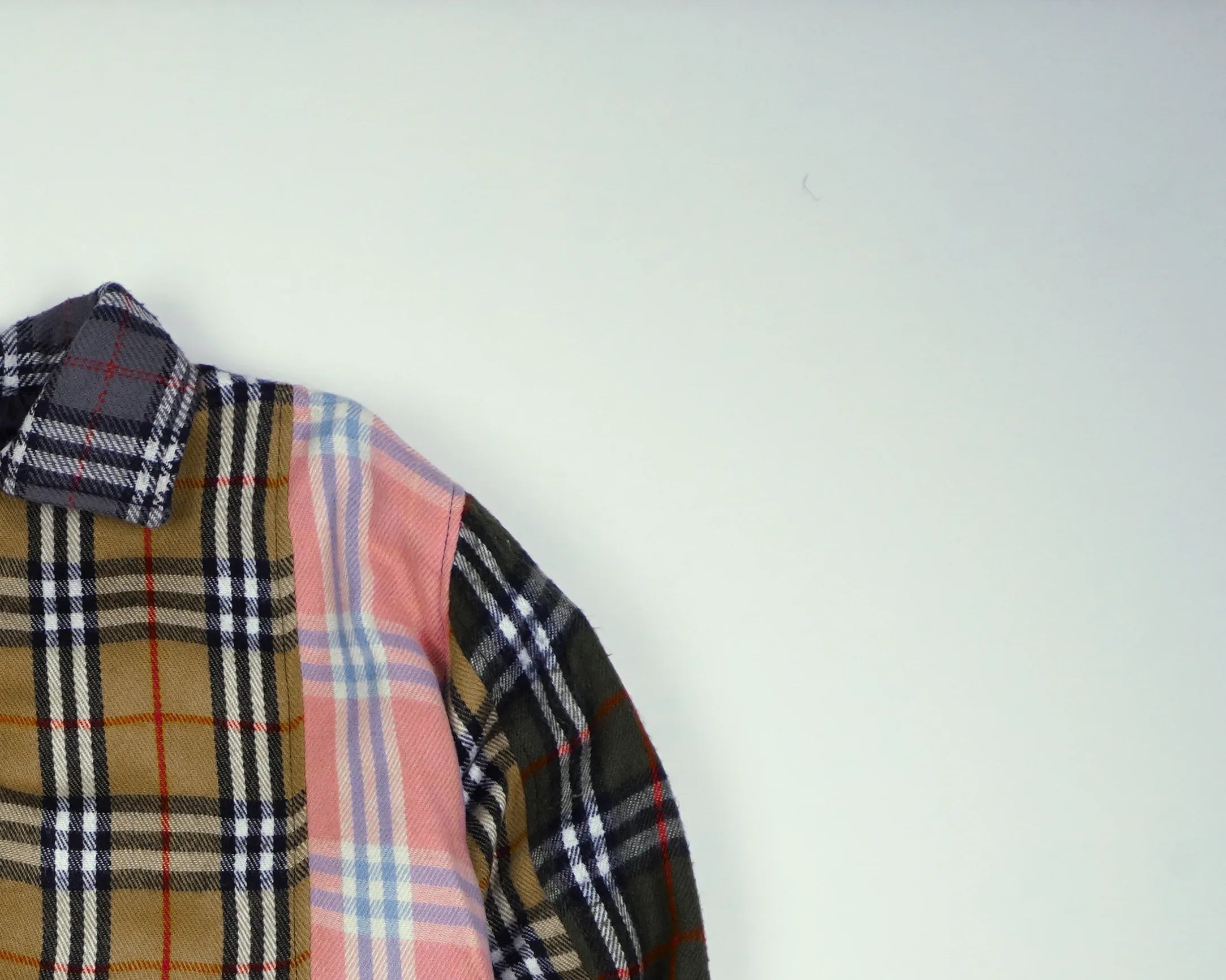 Reworked Burberry Pink Bomber Jacket L Wool, Polyester