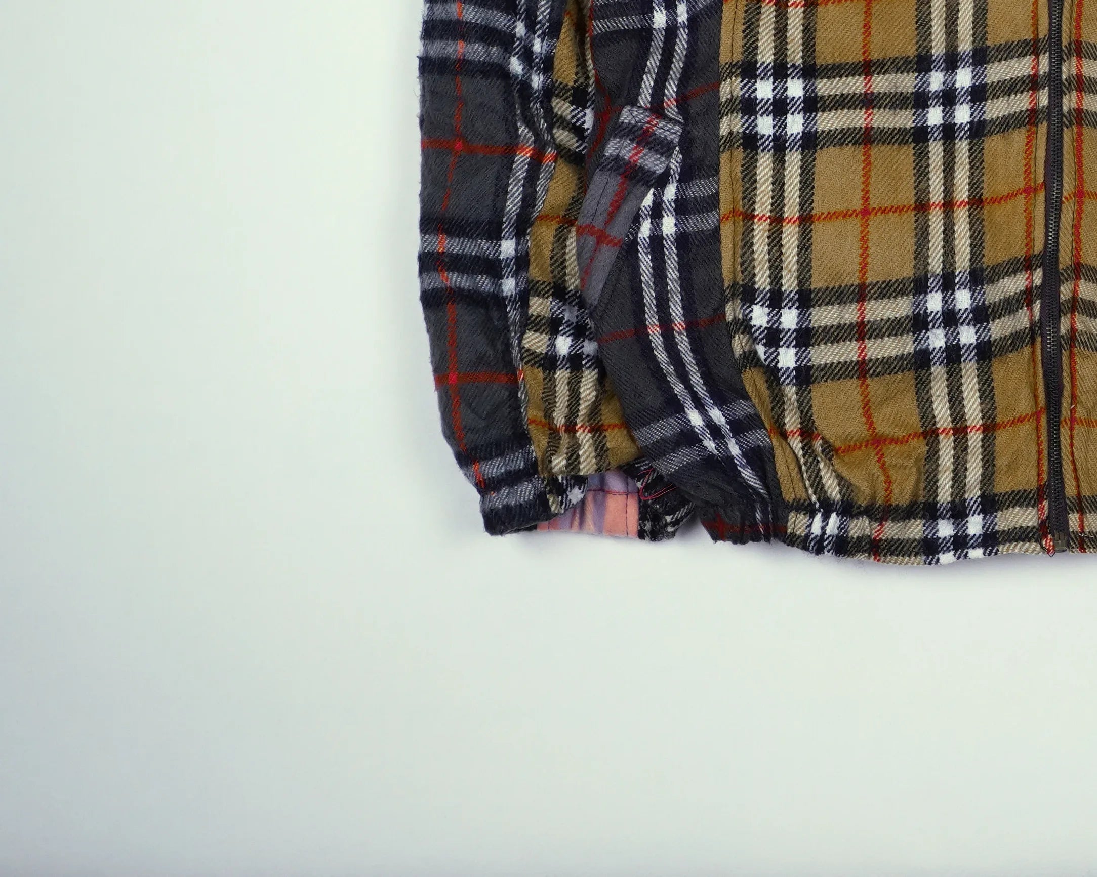 Reworked Burberry Pink Bomber Jacket L Wool, Polyester