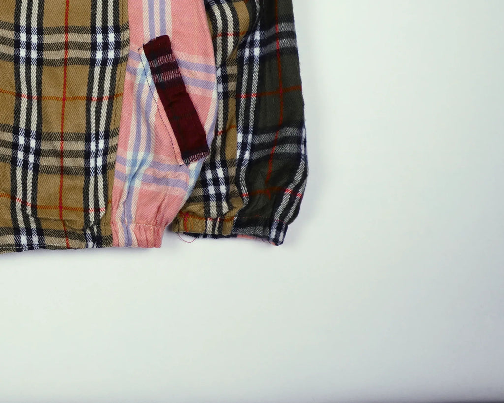 Reworked Burberry Pink Bomber Jacket L Wool, Polyester