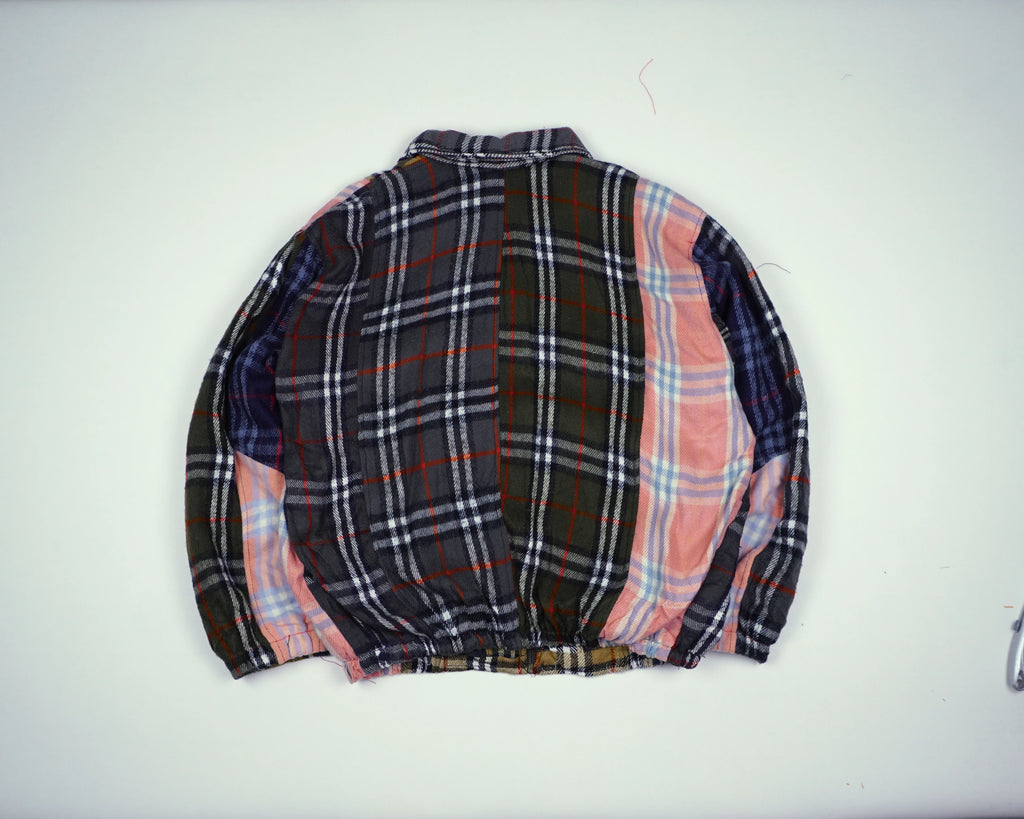 Reworked Burberry Pink Bomber Jacket L Wool, Polyester