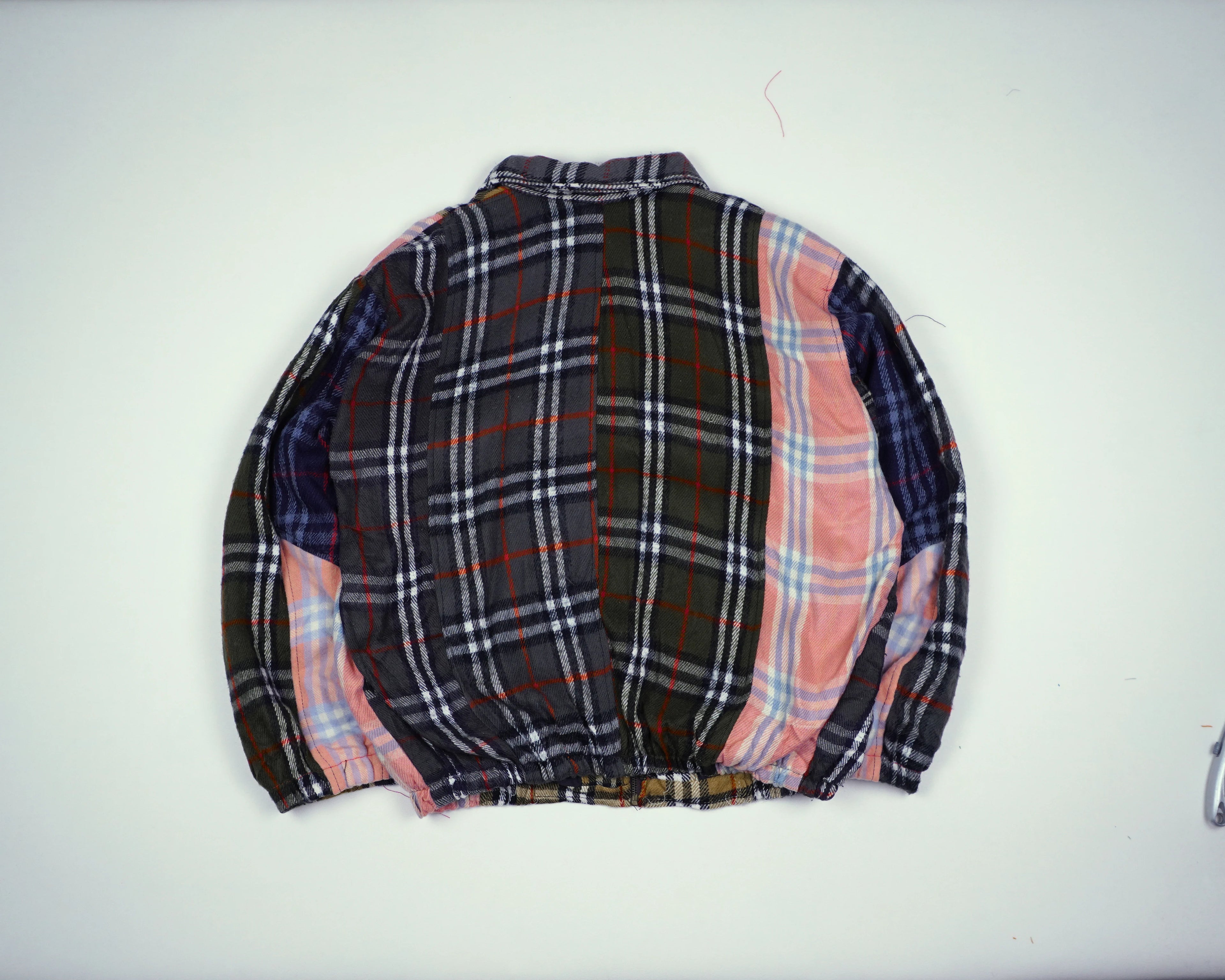 Reworked Burberry Pink Bomber Jacket L Wool, Polyester