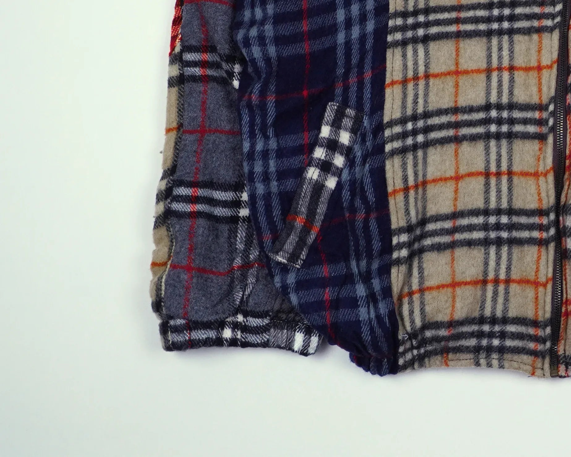 Reworked Burberry Red Bomber Jacket M Wool, Polyester