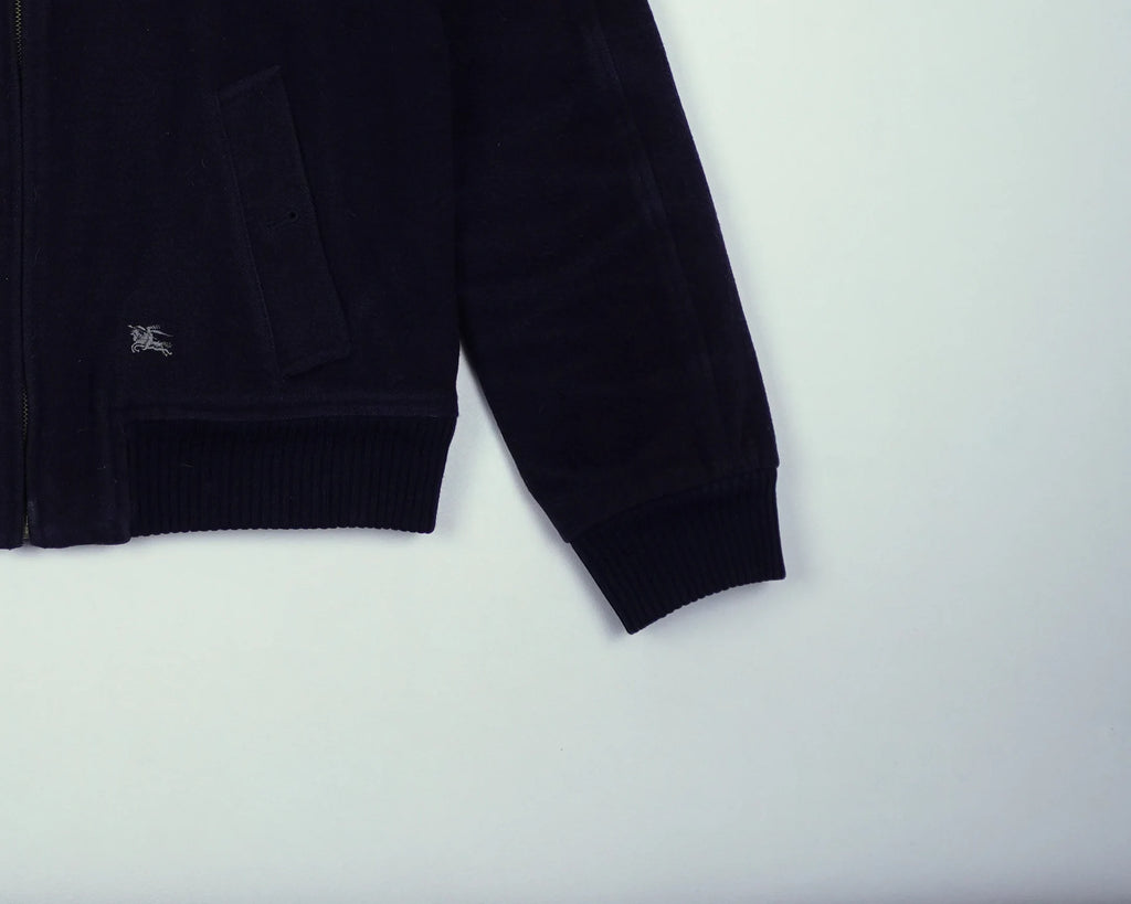 Burberry Navy Bomber Jacket S Wool