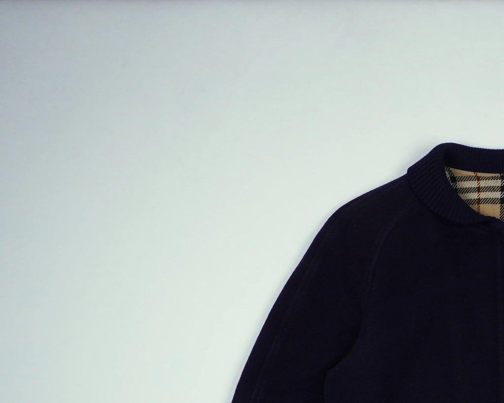 Burberry Navy Bomber Jacket S Wool