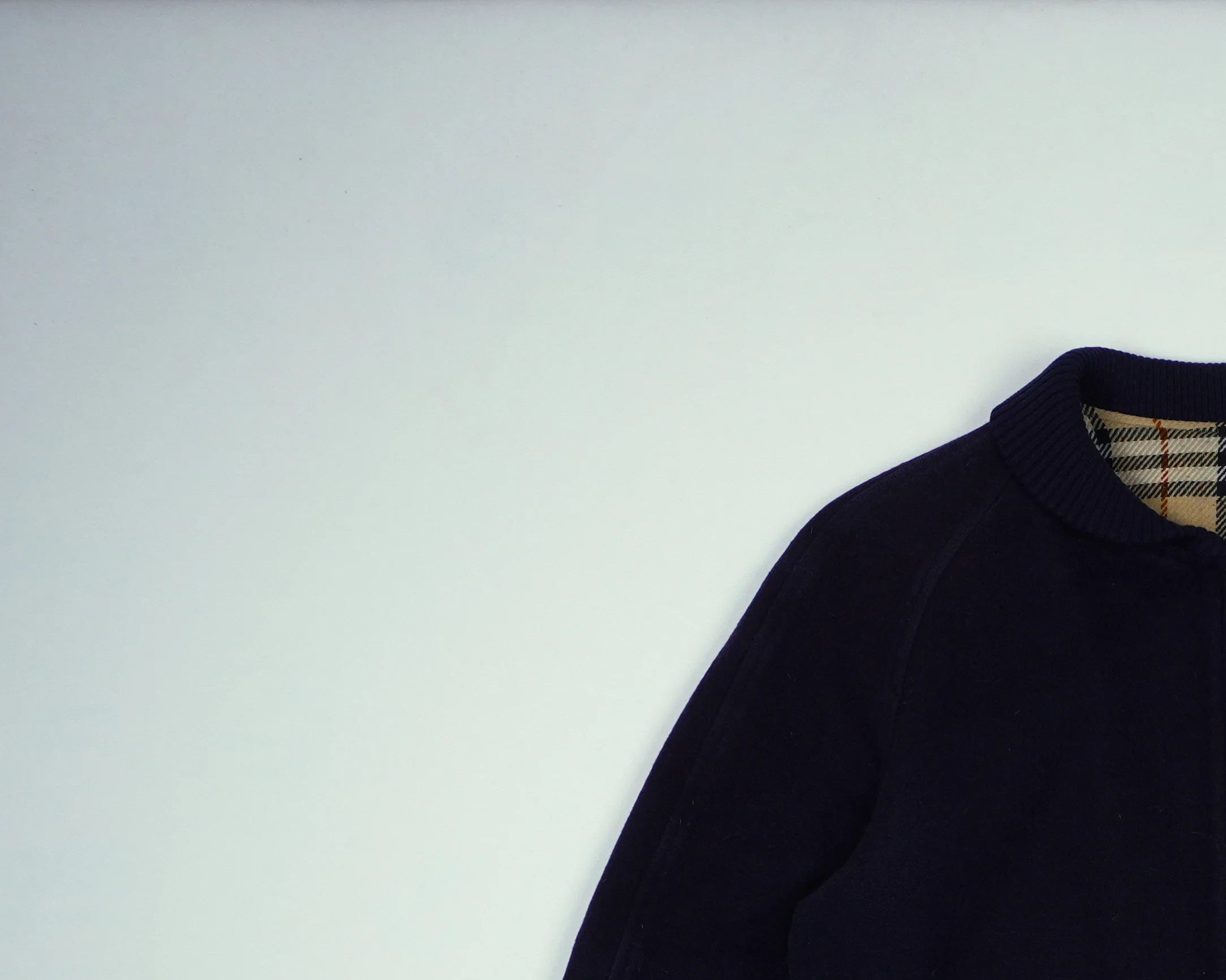 Burberry Navy Bomber Jacket S Wool