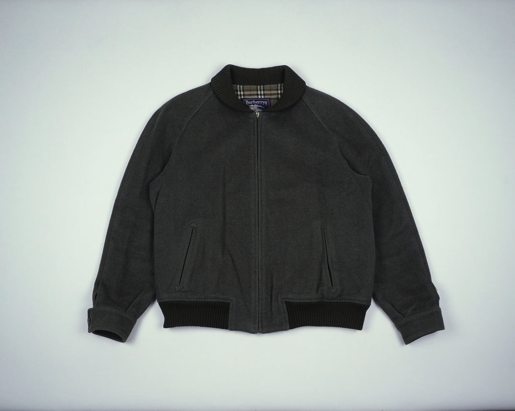 Burberry Green Bomber Jacket S Wool