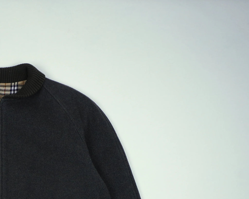 Burberry Green Bomber Jacket L Wool