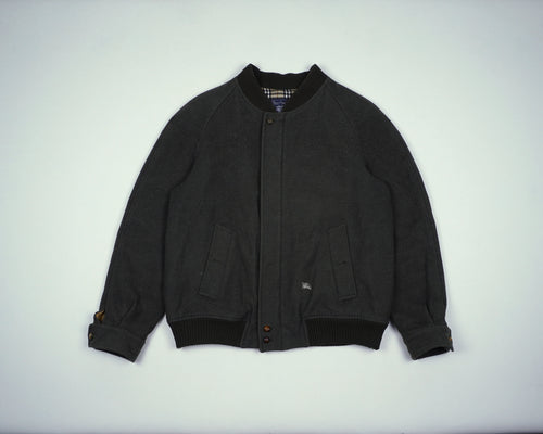 Burberry Green Bomber Jacket M Wool
