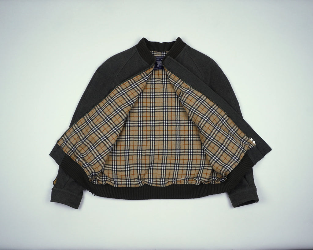 Burberry Green Bomber Jacket M Wool