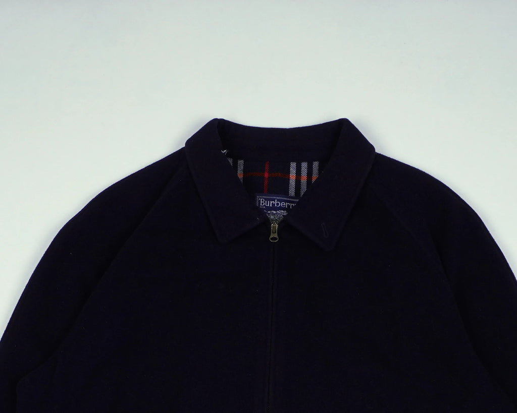 Burberry Navy Harrington Jacket L Wool
