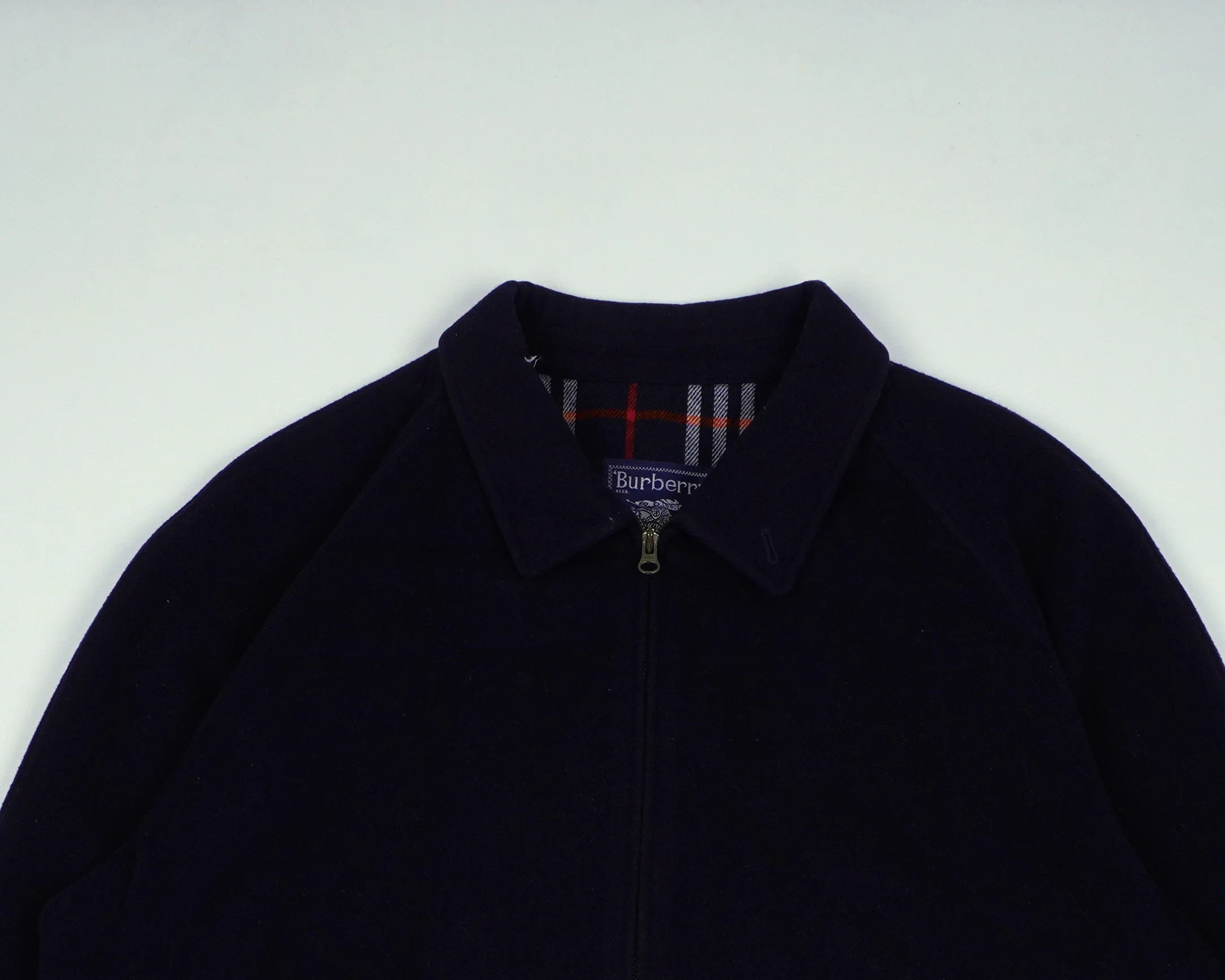Burberry Navy Harrington Jacket L Wool