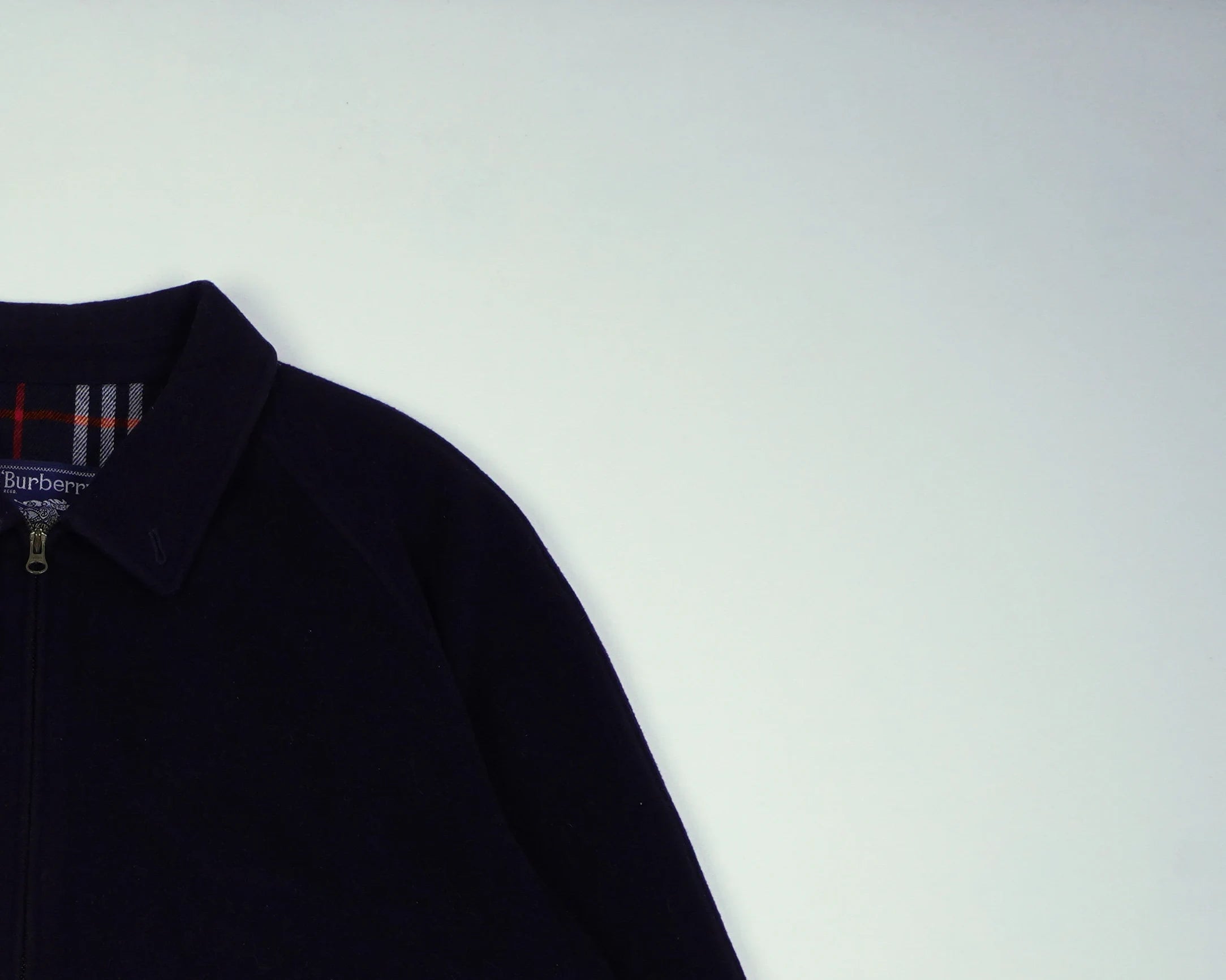 Burberry Navy Harrington Jacket L Wool