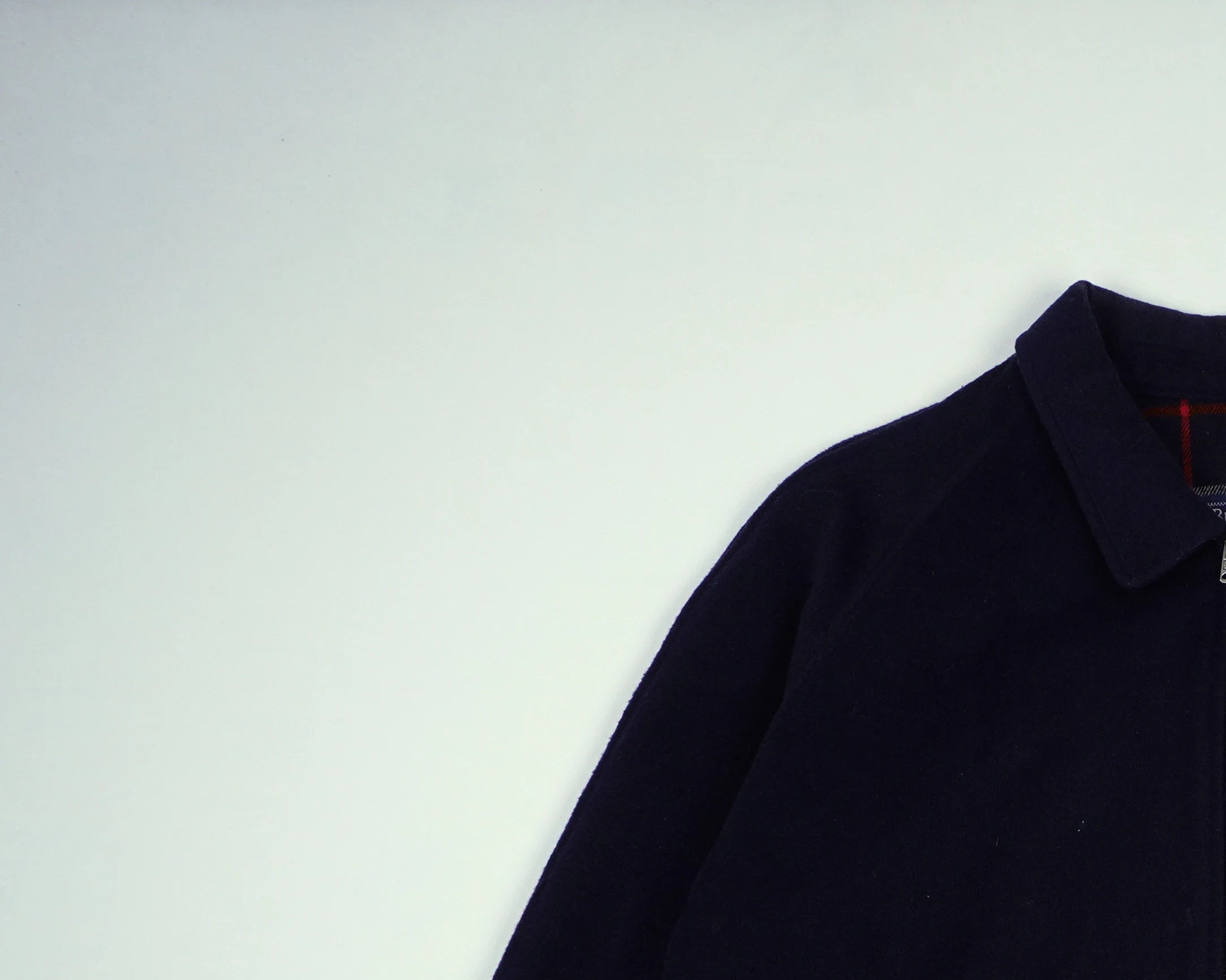 Burberrys Navy Harrington Jacket L Wool