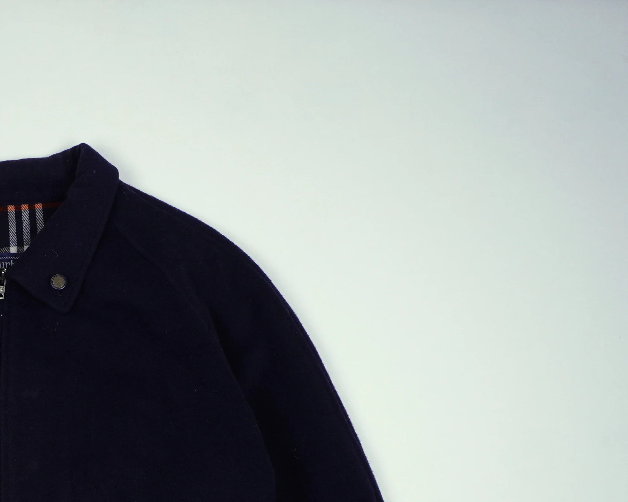 Burberrys Navy Harrington Jacket L Wool