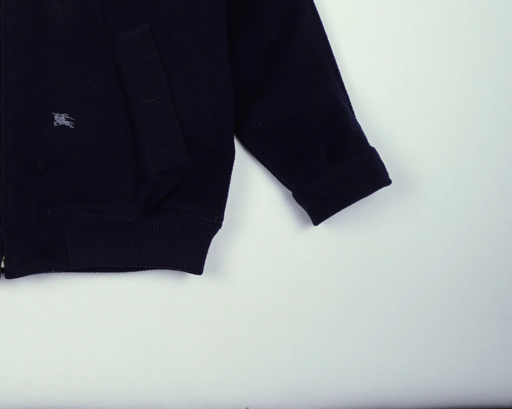 Burberrys Navy Harrington Jacket L Wool