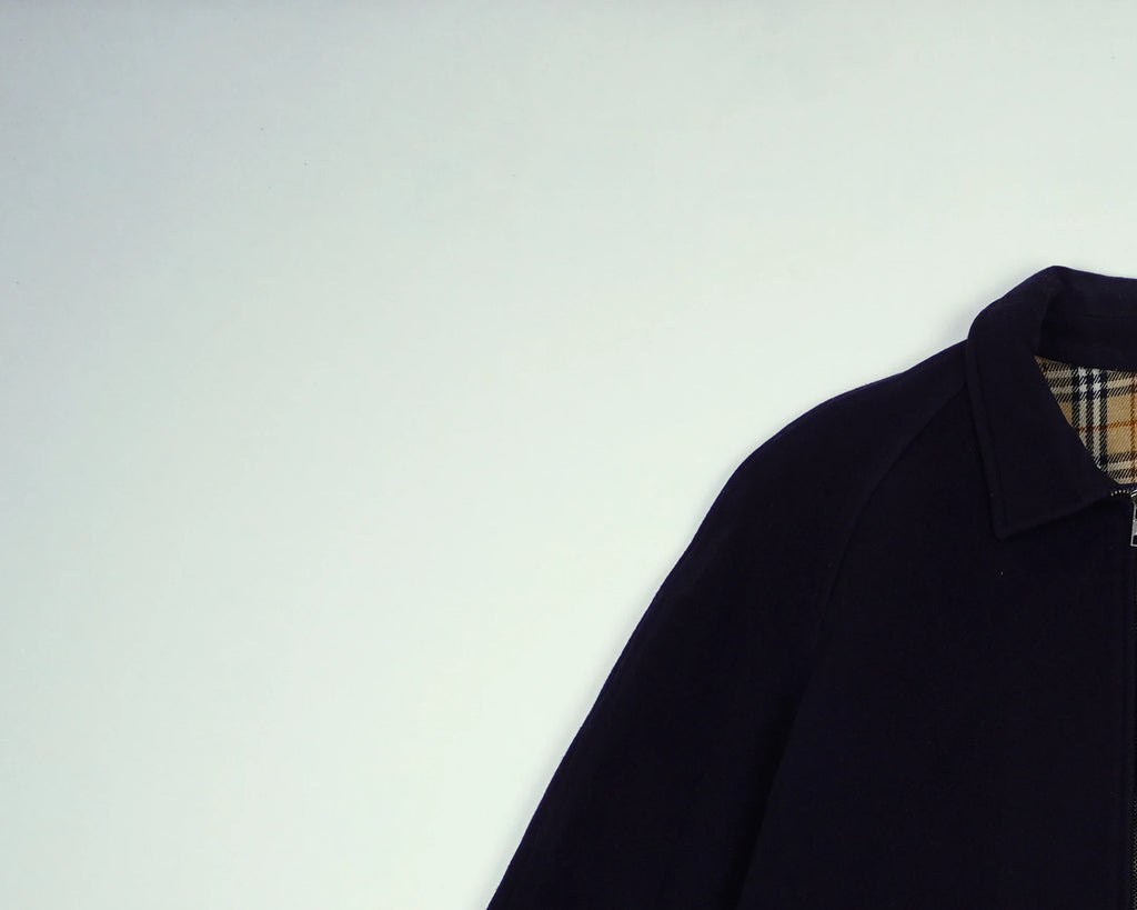 Burberry Navy Harrington Jacket S Wool