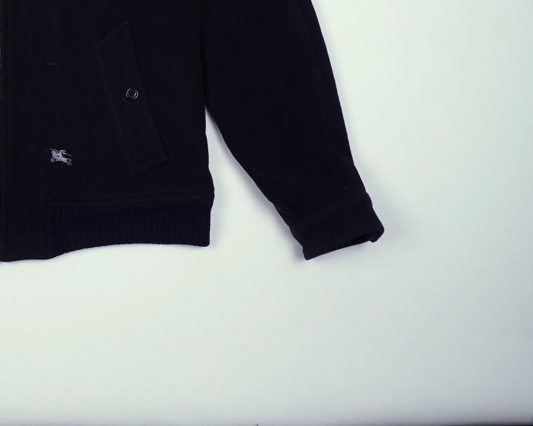 Burberry Navy Harrington Jacket S Wool