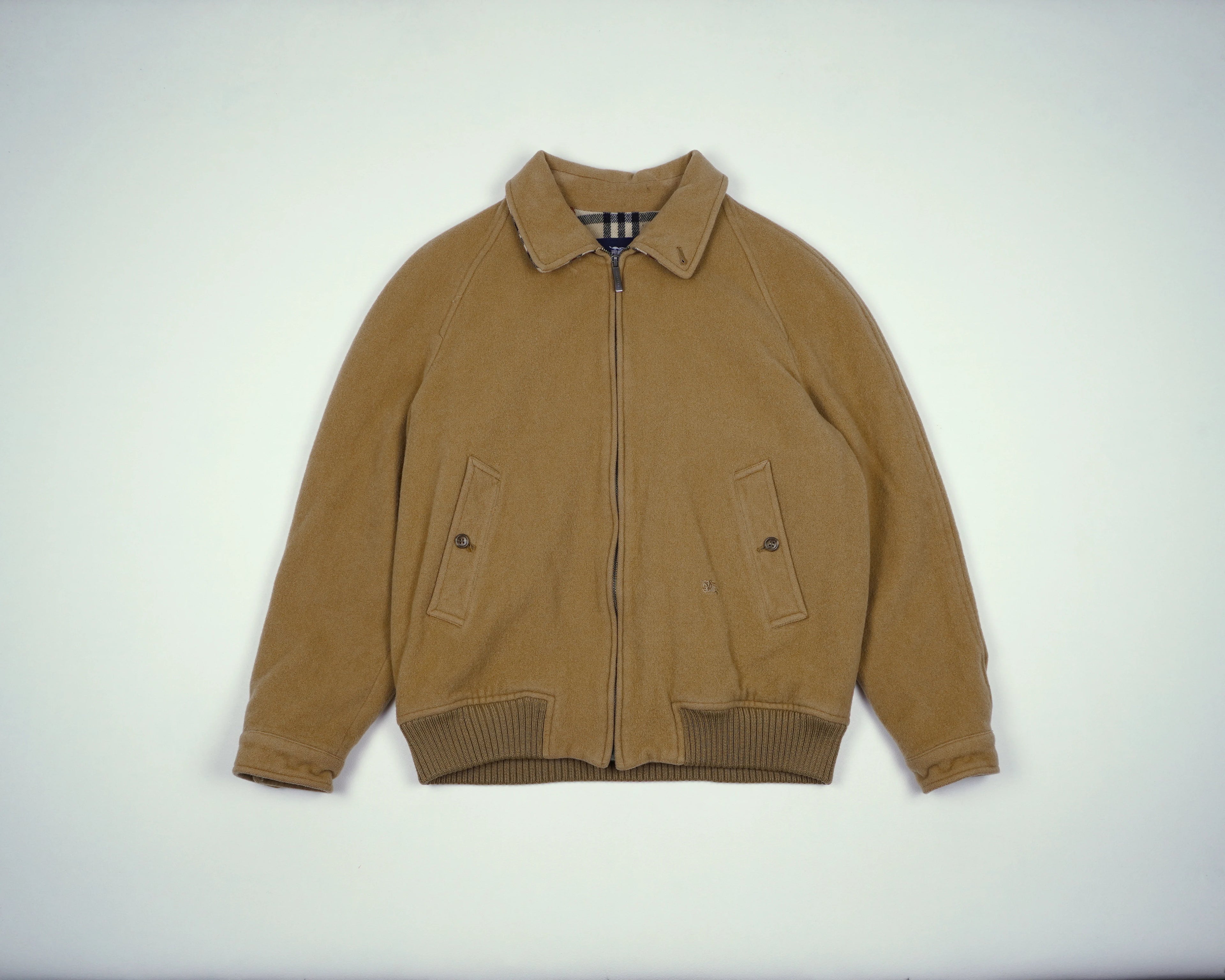 Burberry Beige Harrington Jacket S Wool