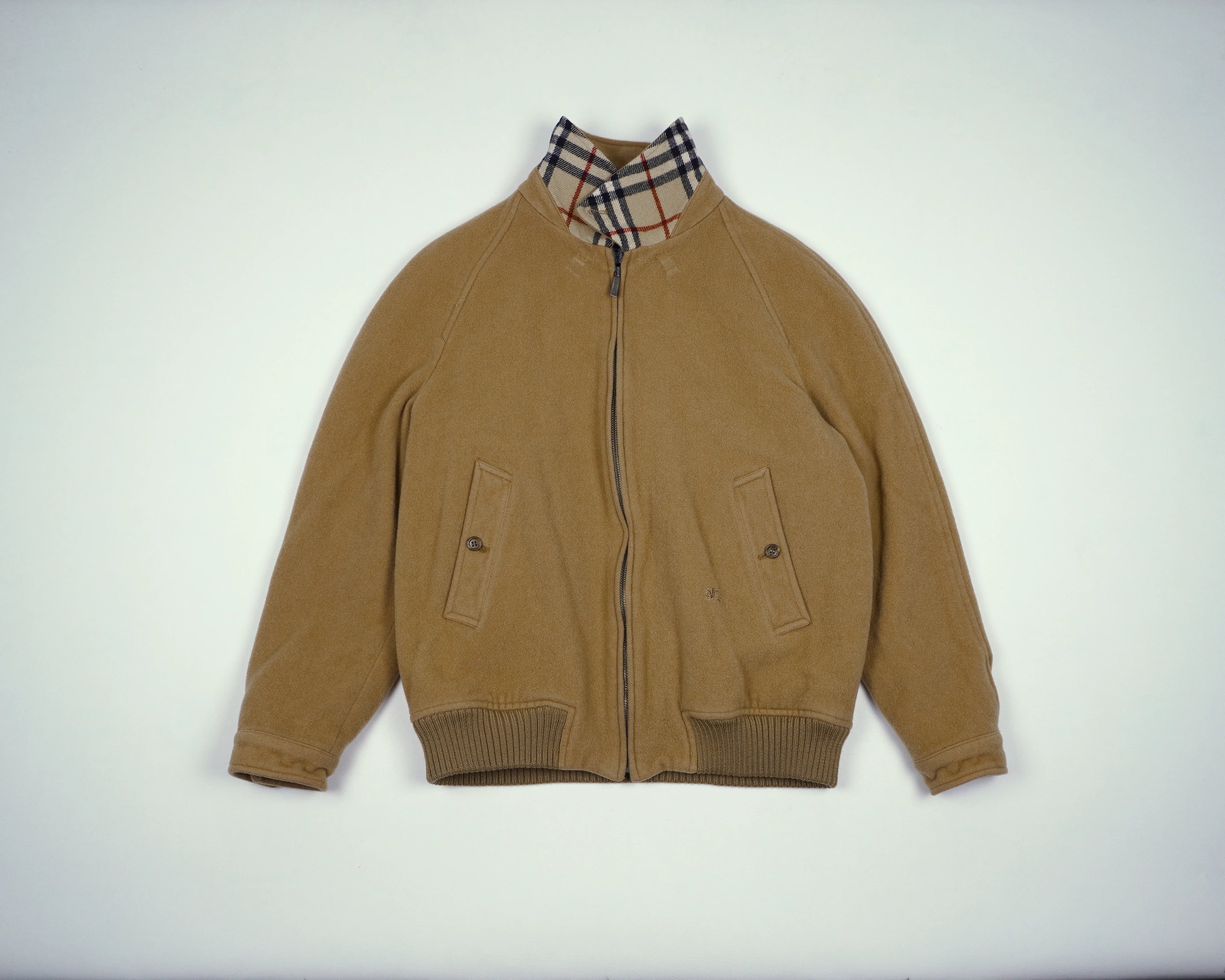 Burberry Beige Harrington Jacket S Wool
