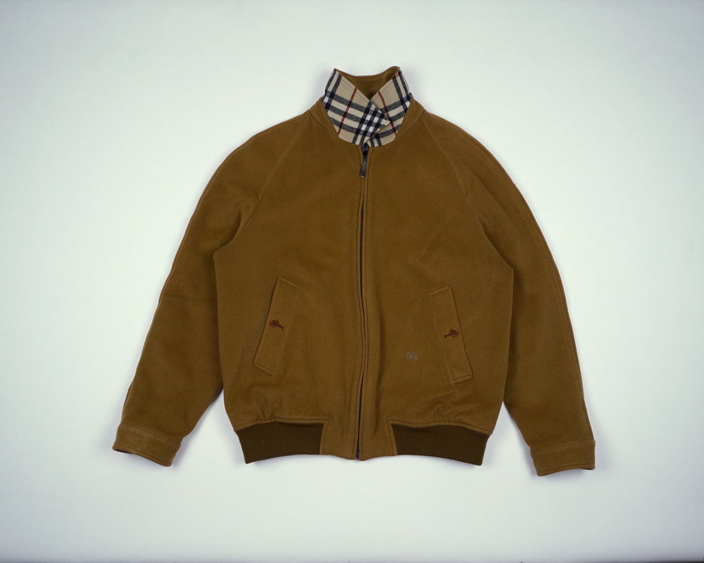 Burberry Brown Harrington Jacket S Wool
