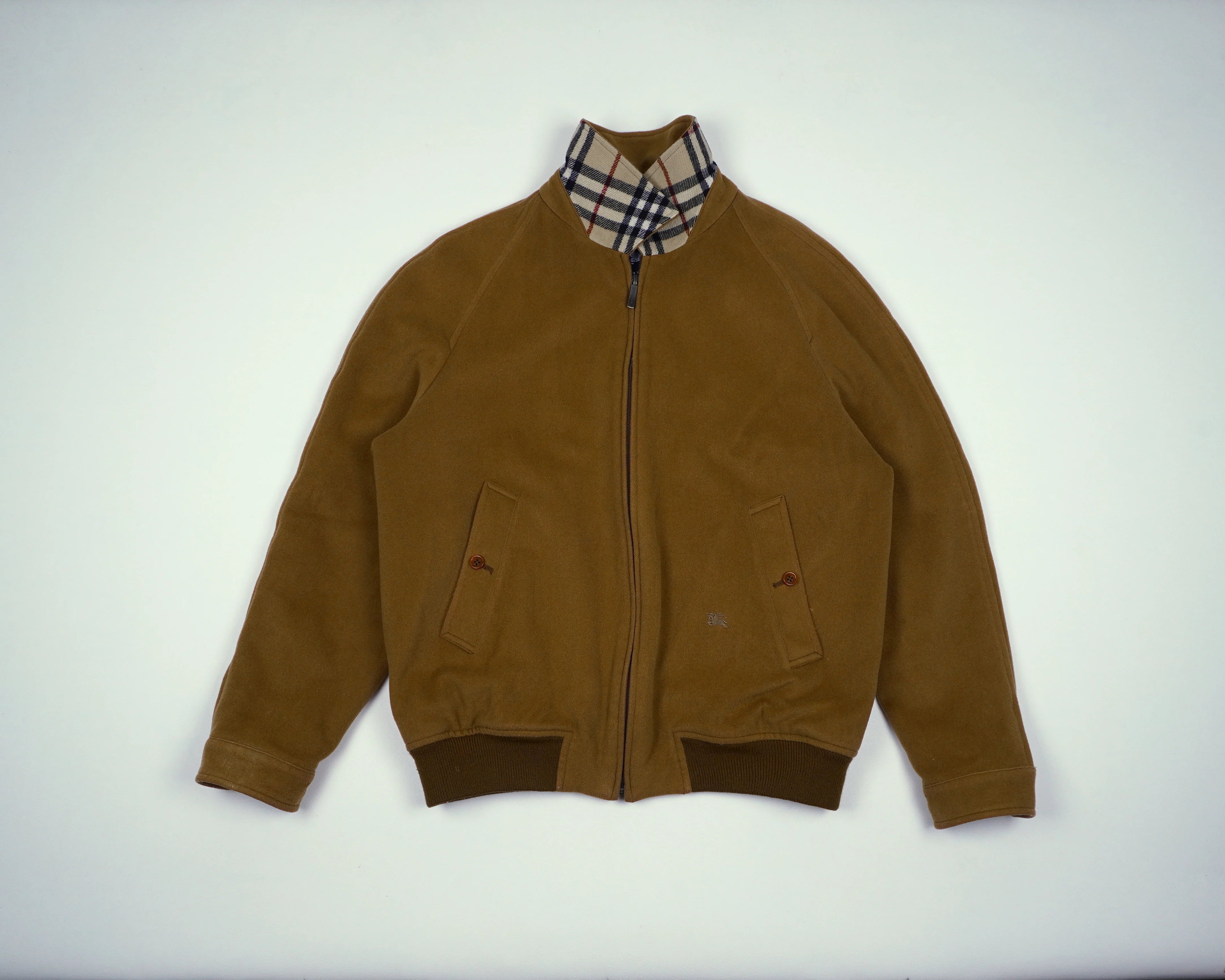 Burberry Brown Harrington Jacket S Wool