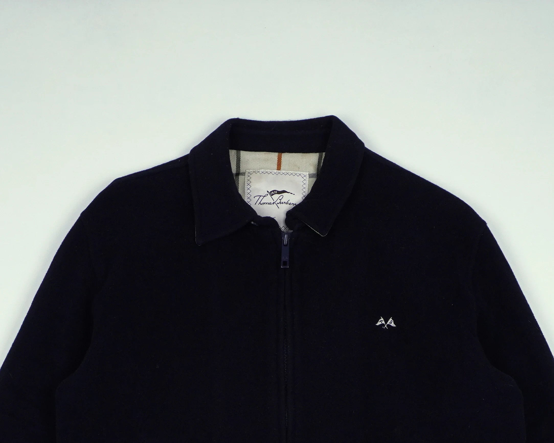 Burberry Navy Harrington Jacket M Wool