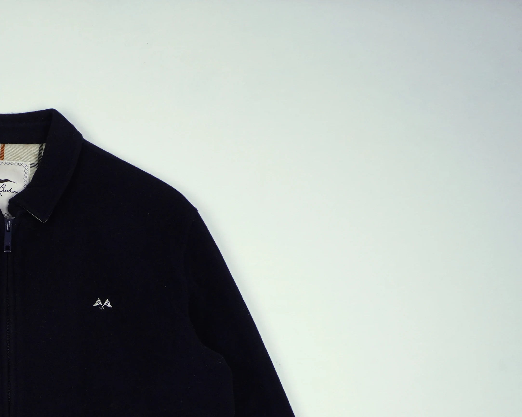 Burberry Navy Harrington Jacket M Wool