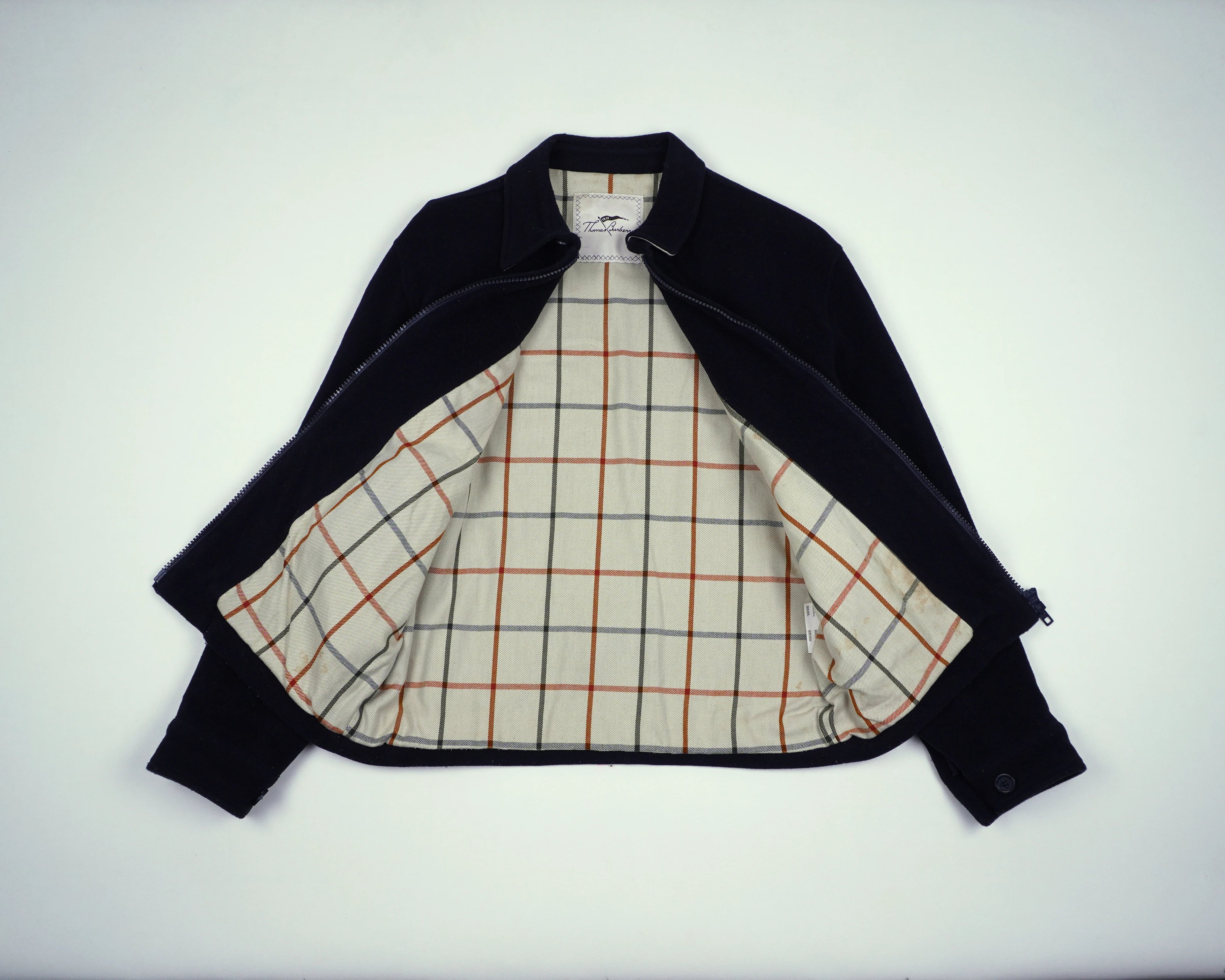 Burberry Navy Harrington Jacket M Wool