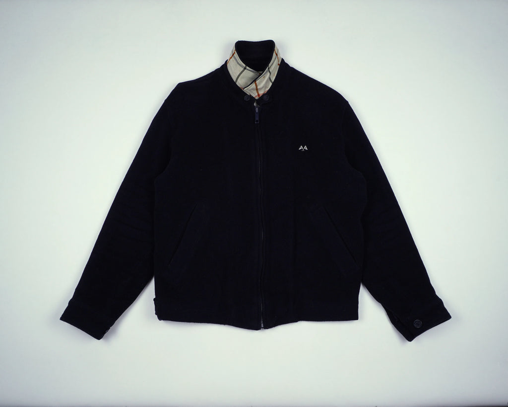Burberry Navy Harrington Jacket M Wool