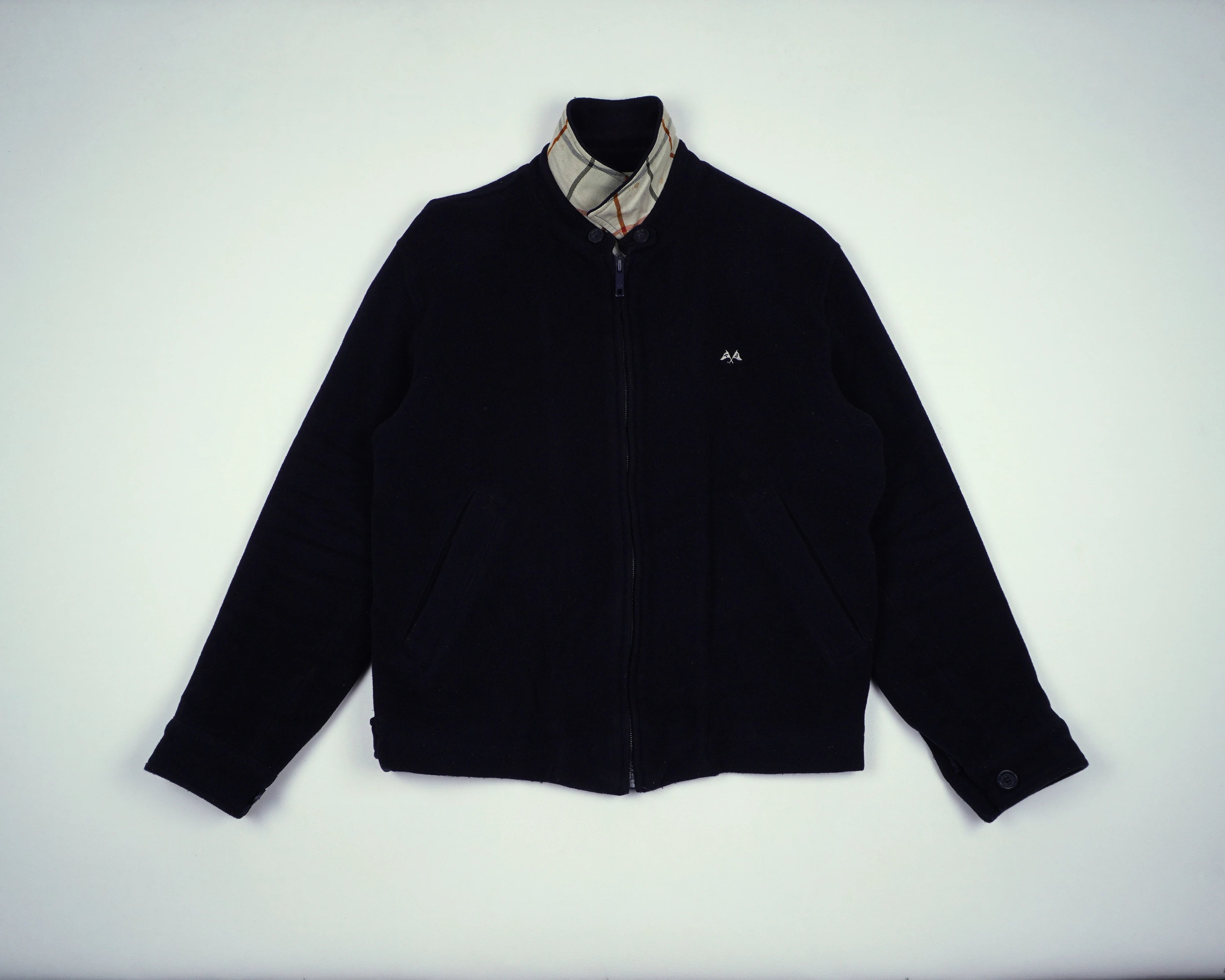 Burberry Navy Harrington Jacket M Wool