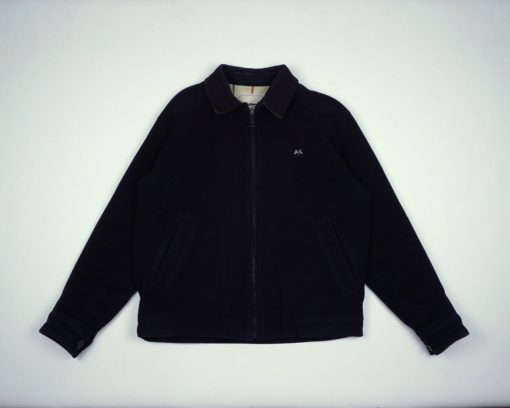 Burberry Navy Harrington Jacket L Wool