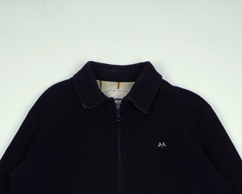 Burberry Navy Harrington Jacket L Wool