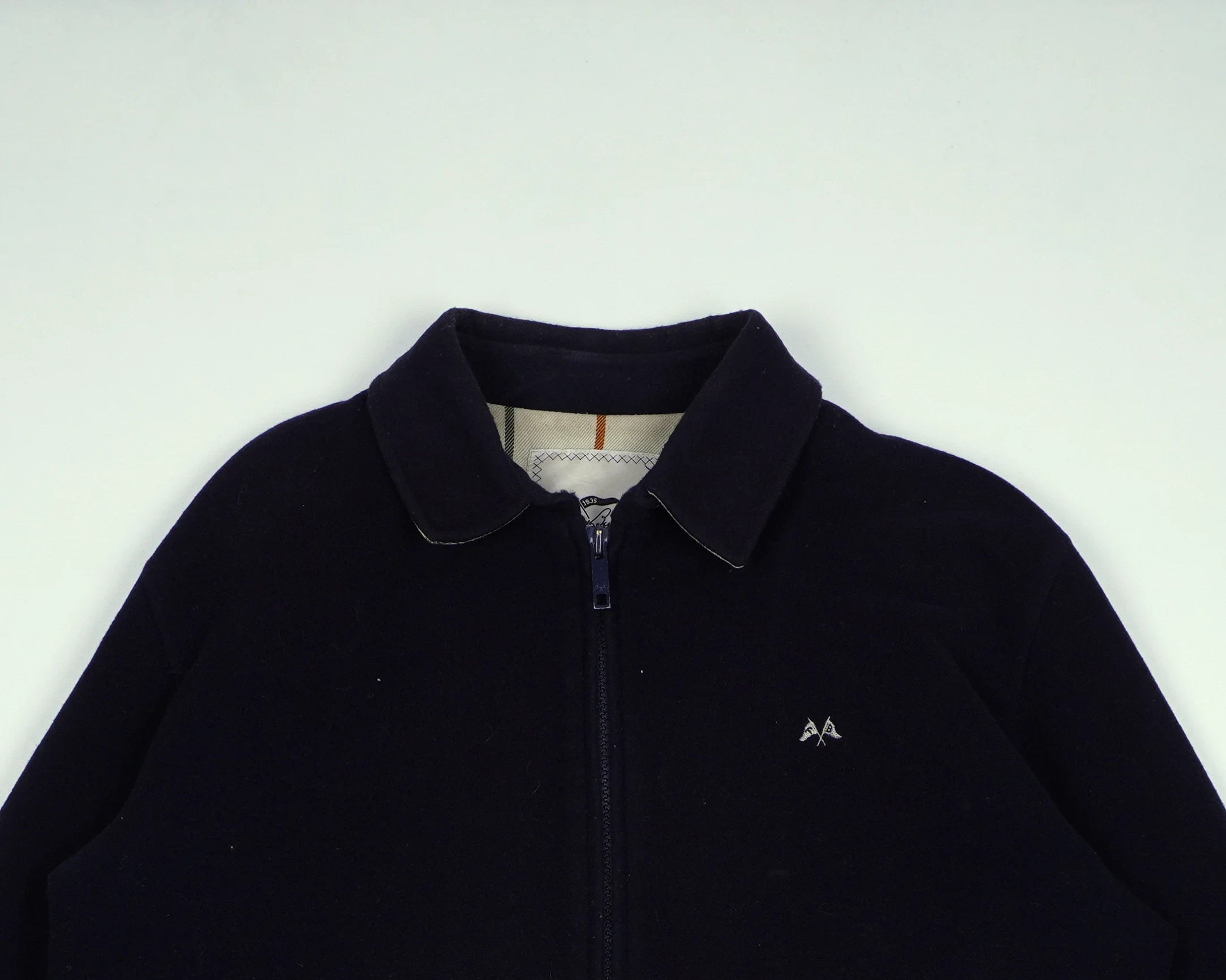 Burberry Navy Harrington Jacket L Wool