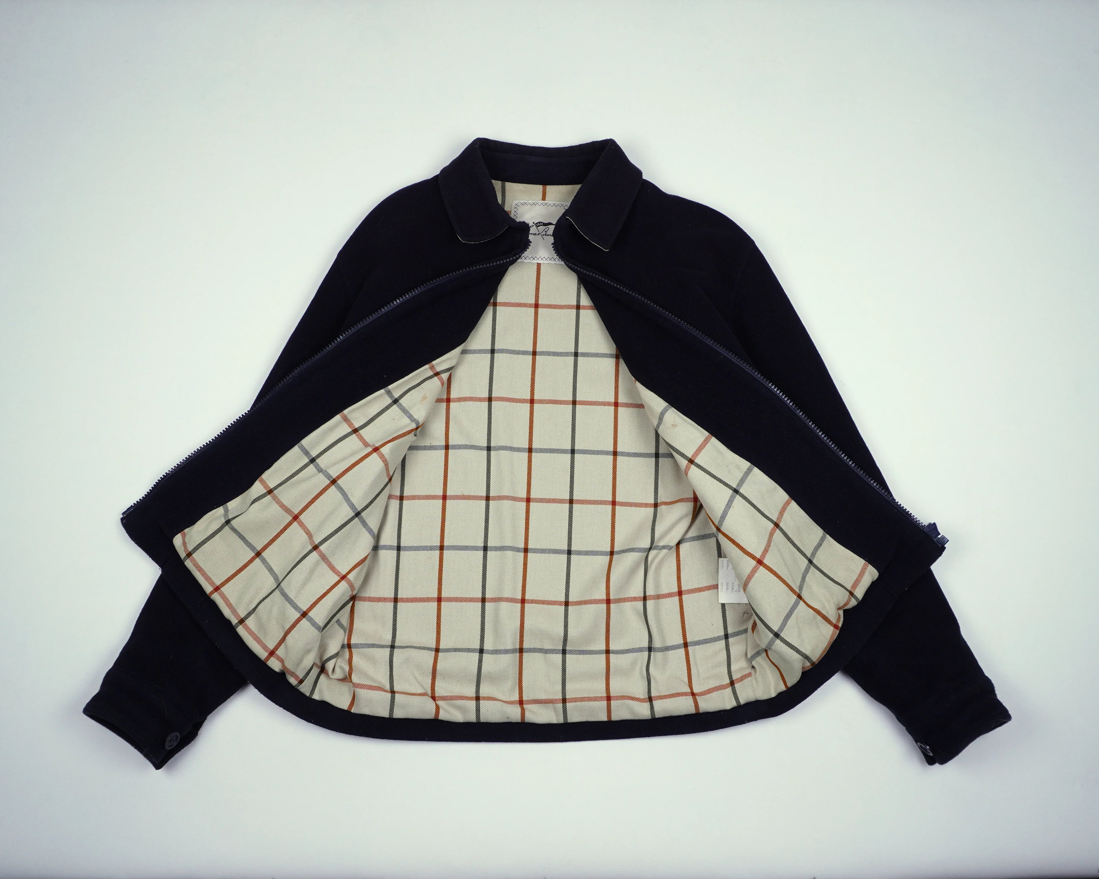 Burberry Navy Harrington Jacket L Wool