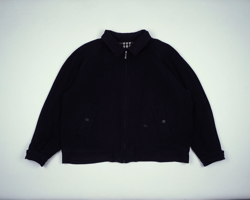 Burberry Navy Harrington Jacket XL Wool