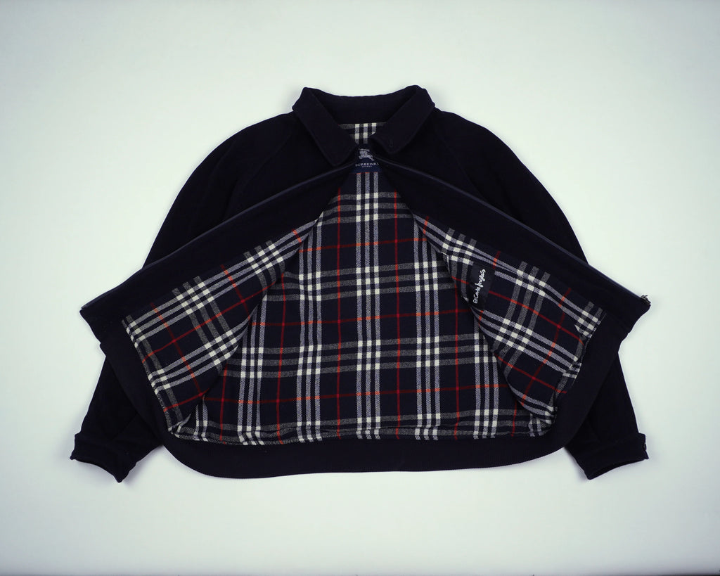 Burberry Navy Harrington Jacket XL Wool
